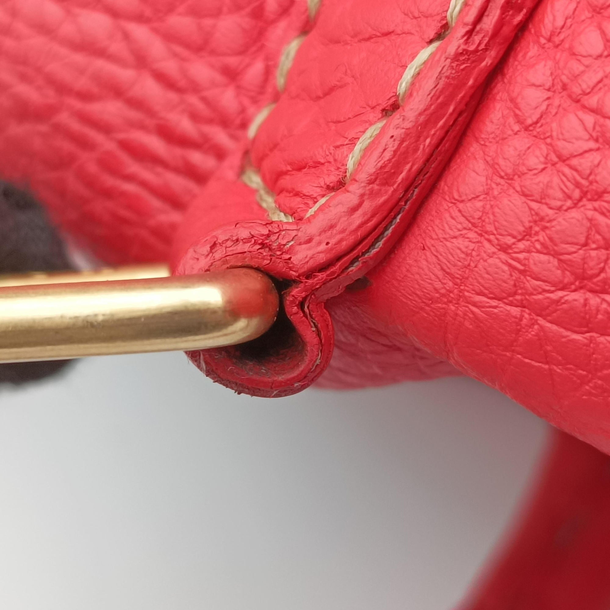 Vintage Fendi Forever Bauletto Red Leather 8BL108 shoulderbag | stylenewstar