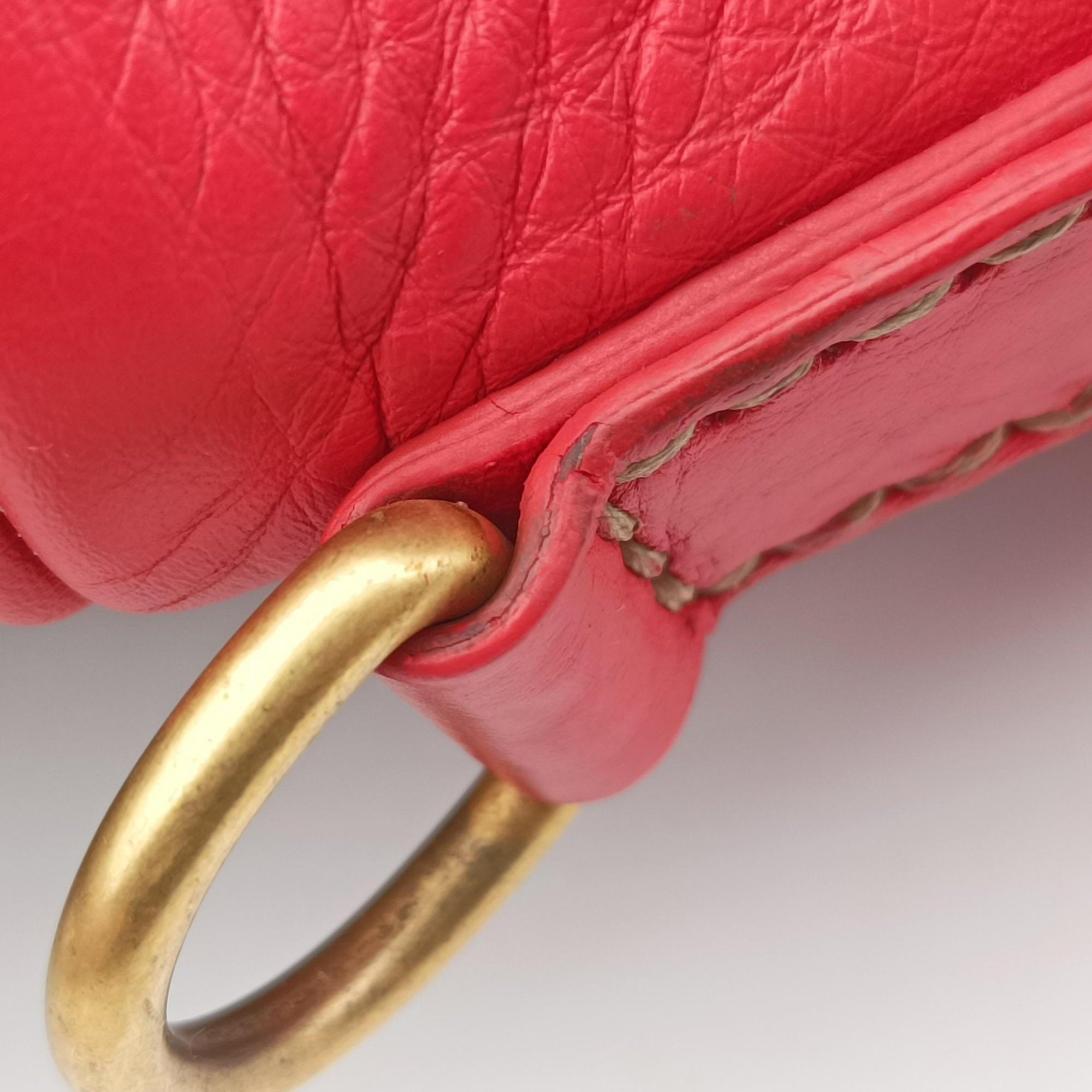 Vintage Fendi Forever Bauletto Red Leather 8BL108 shoulderbag | stylenewstar