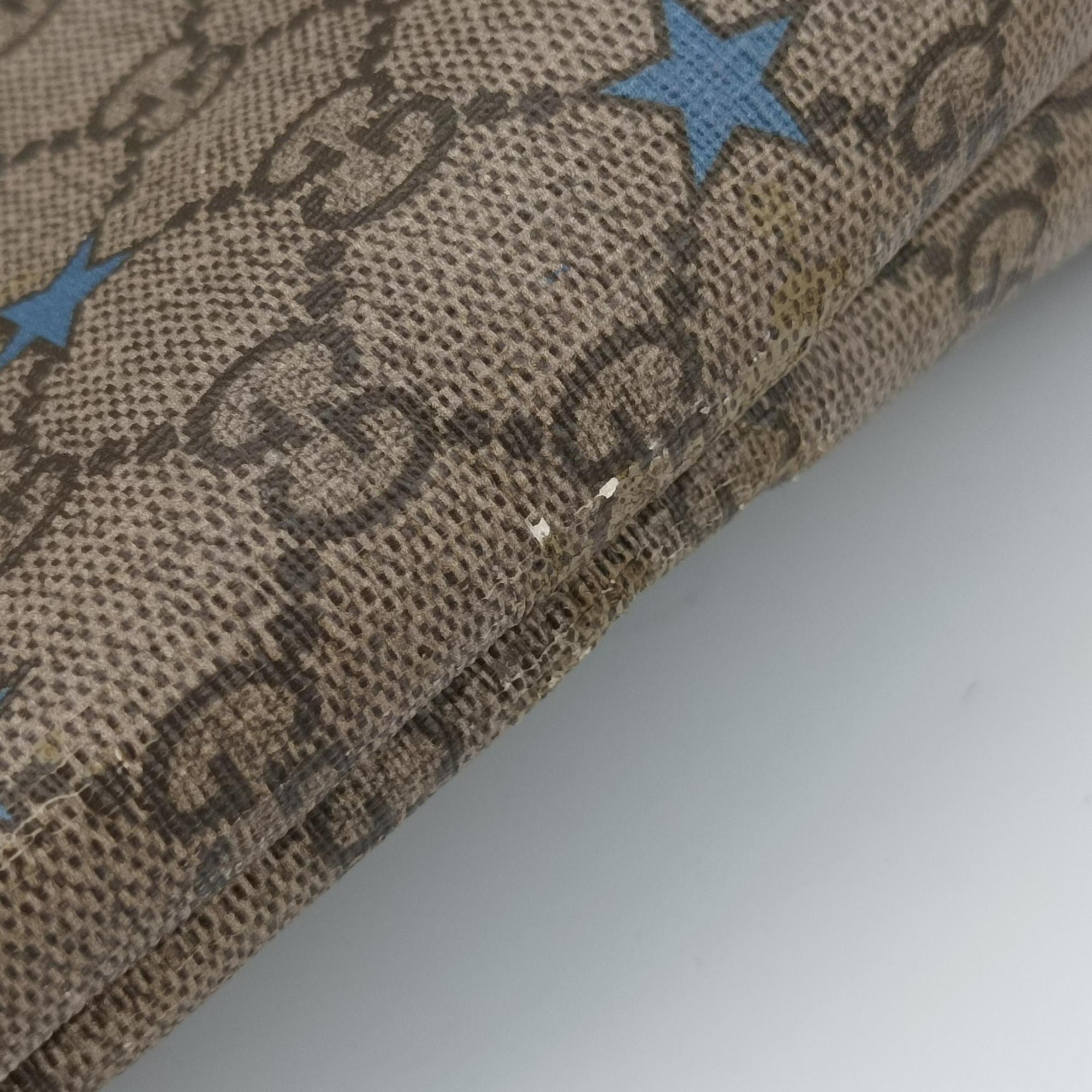 Pre-owned Gucci GG Plus GG Supreme beige×blue PVC coated canvas×Leather 309498 shoulderbag | stylenewstar