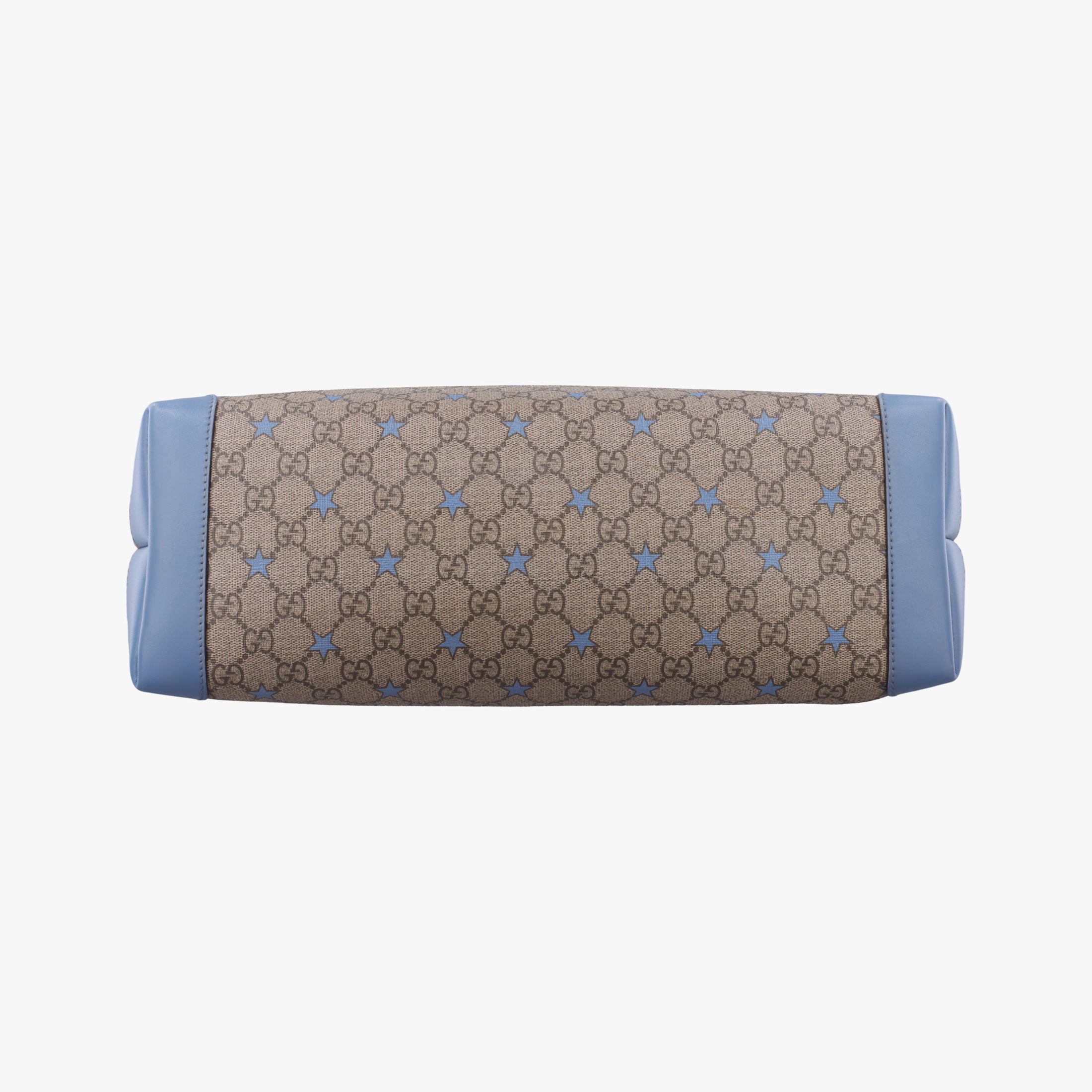 Pre-owned Gucci GG Plus GG Supreme beige×blue PVC coated canvas×Leather 309498 shoulderbag | stylenewstar