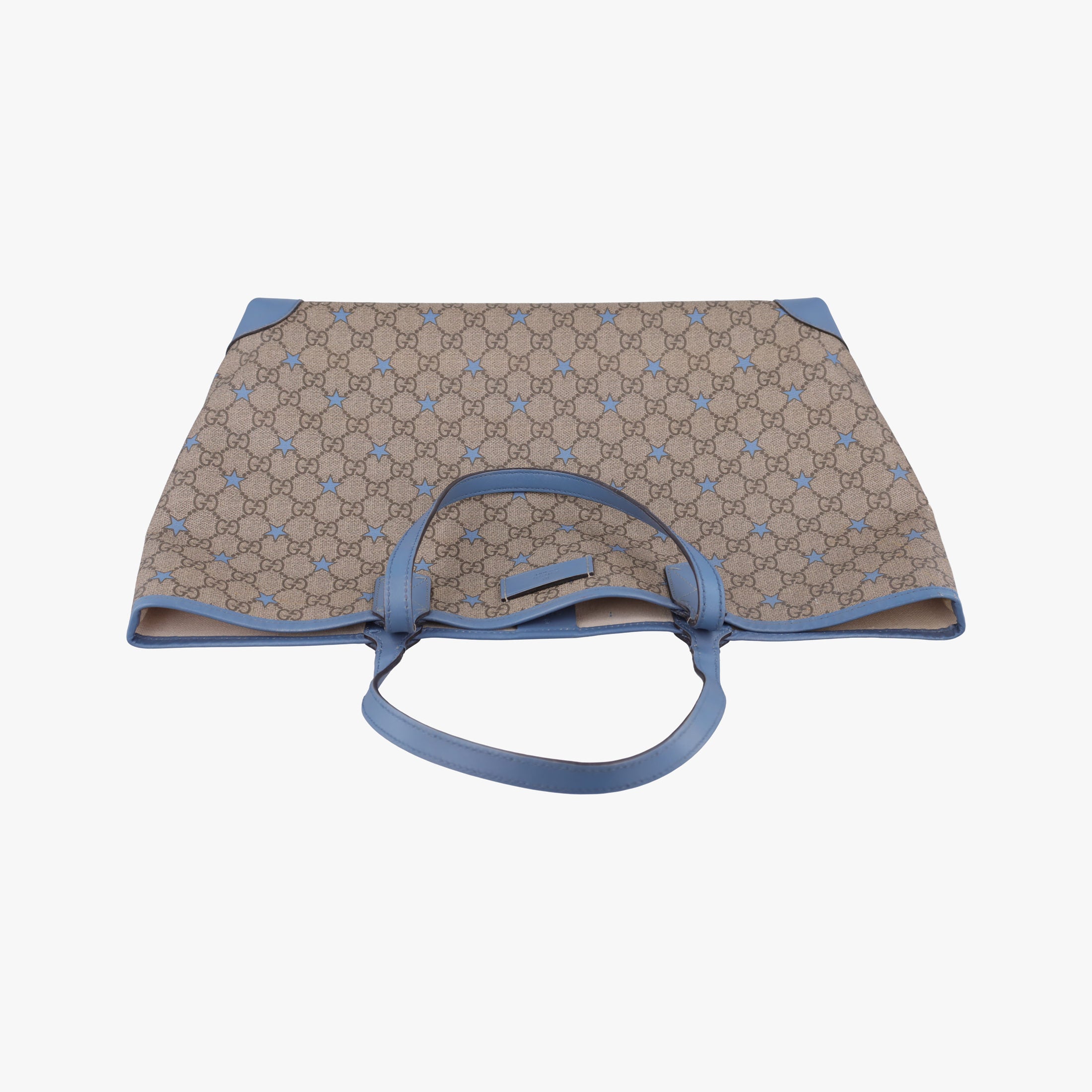 Pre-owned Gucci GG Plus GG Supreme beige×blue PVC coated canvas×Leather 309498 shoulderbag | stylenewstar