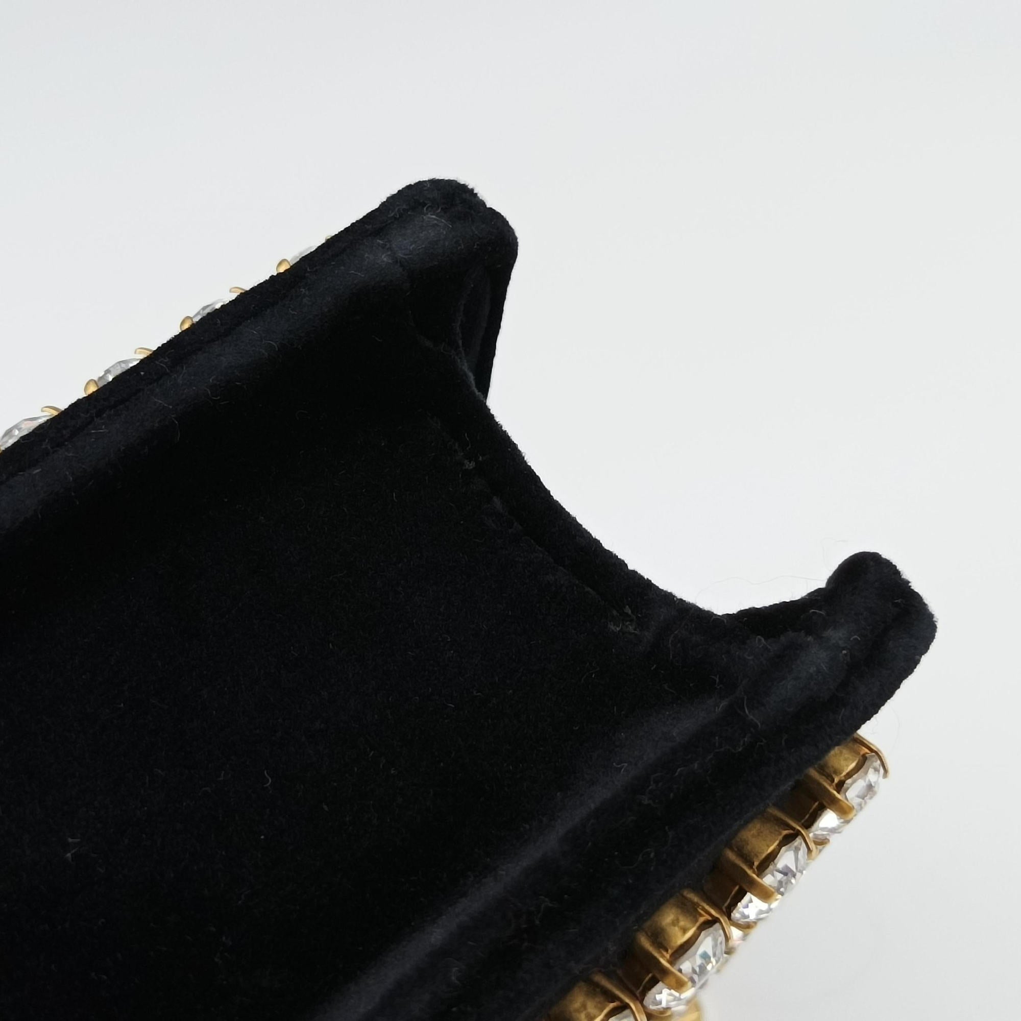 Pre-owned Gucci Broadway Black velour 489218 shoulderbag | stylenewstar