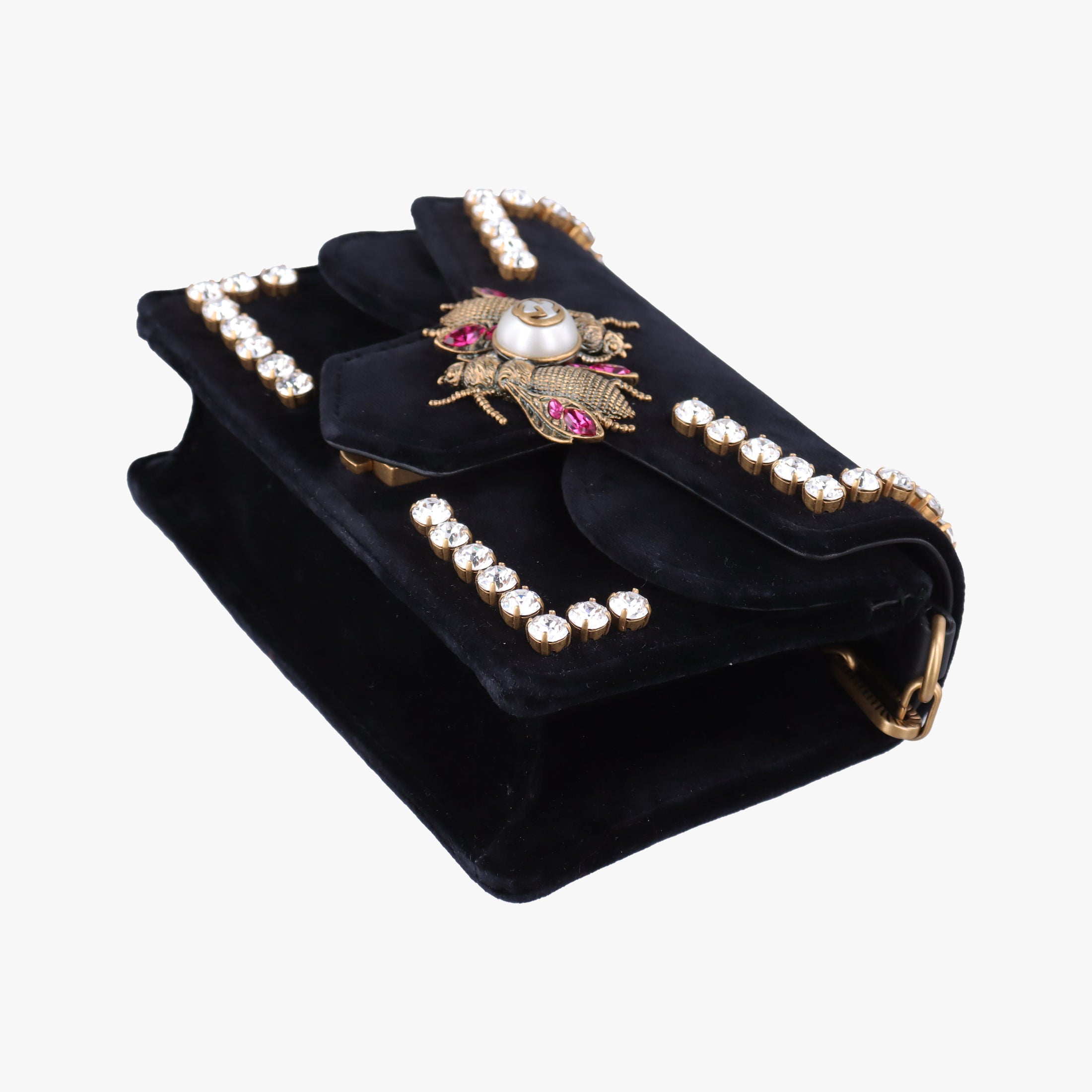 Pre-owned Gucci Broadway Black velour 489218 shoulderbag | stylenewstar