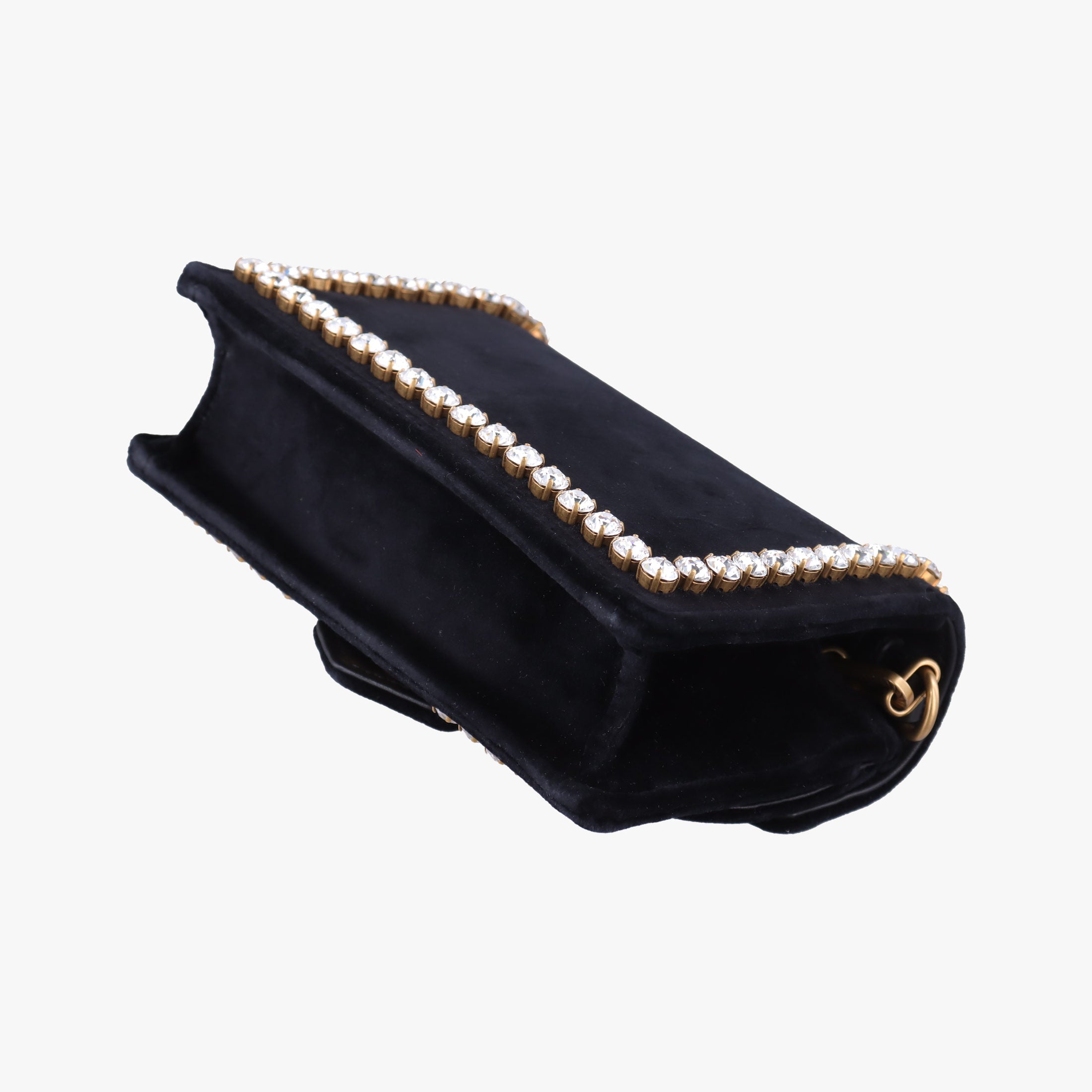 Pre-owned Gucci Broadway Black velour 489218 shoulderbag | stylenewstar