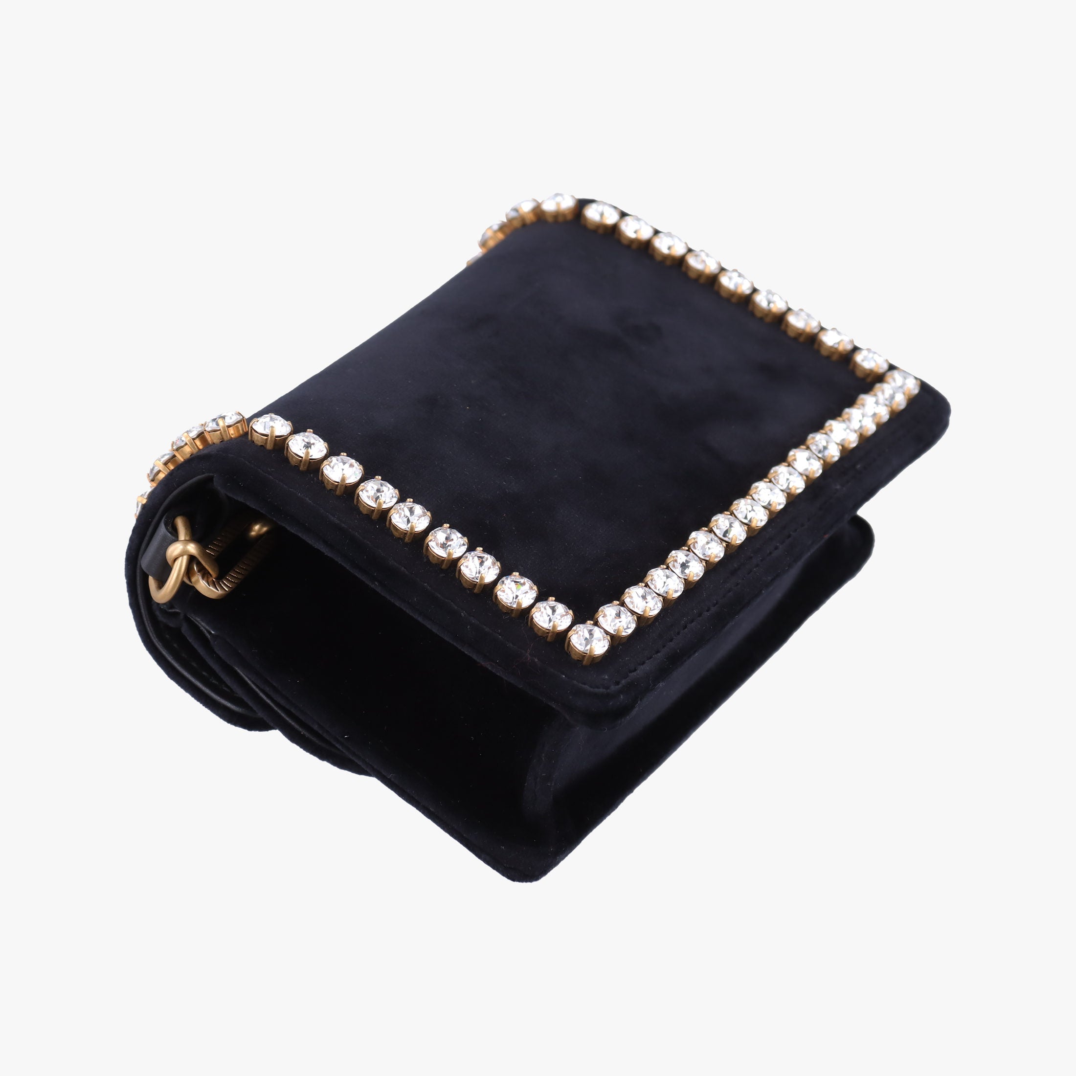 Pre-owned Gucci Broadway Black velour 489218 shoulderbag | stylenewstar