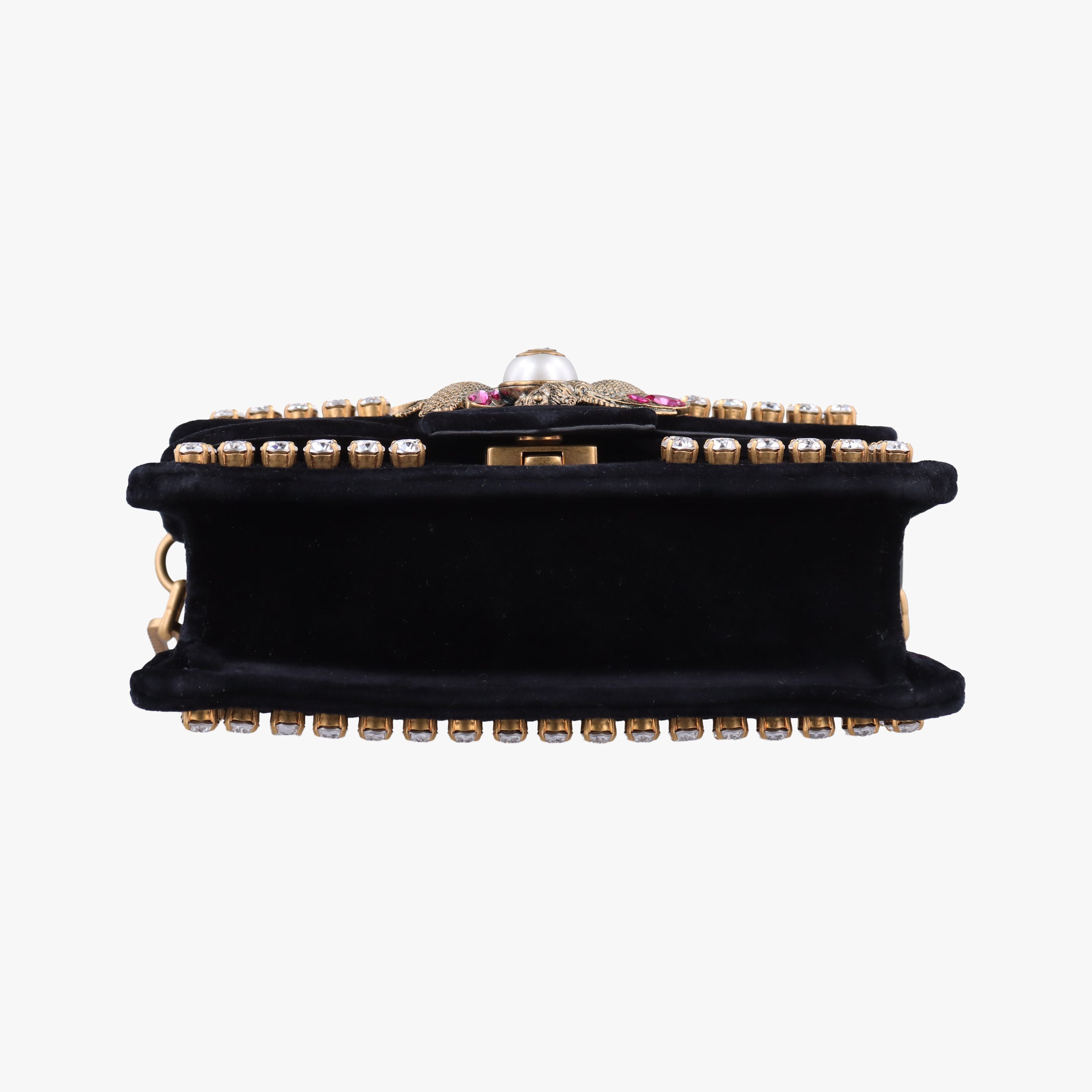 Pre-owned Gucci Broadway Black velour 489218 shoulderbag | stylenewstar