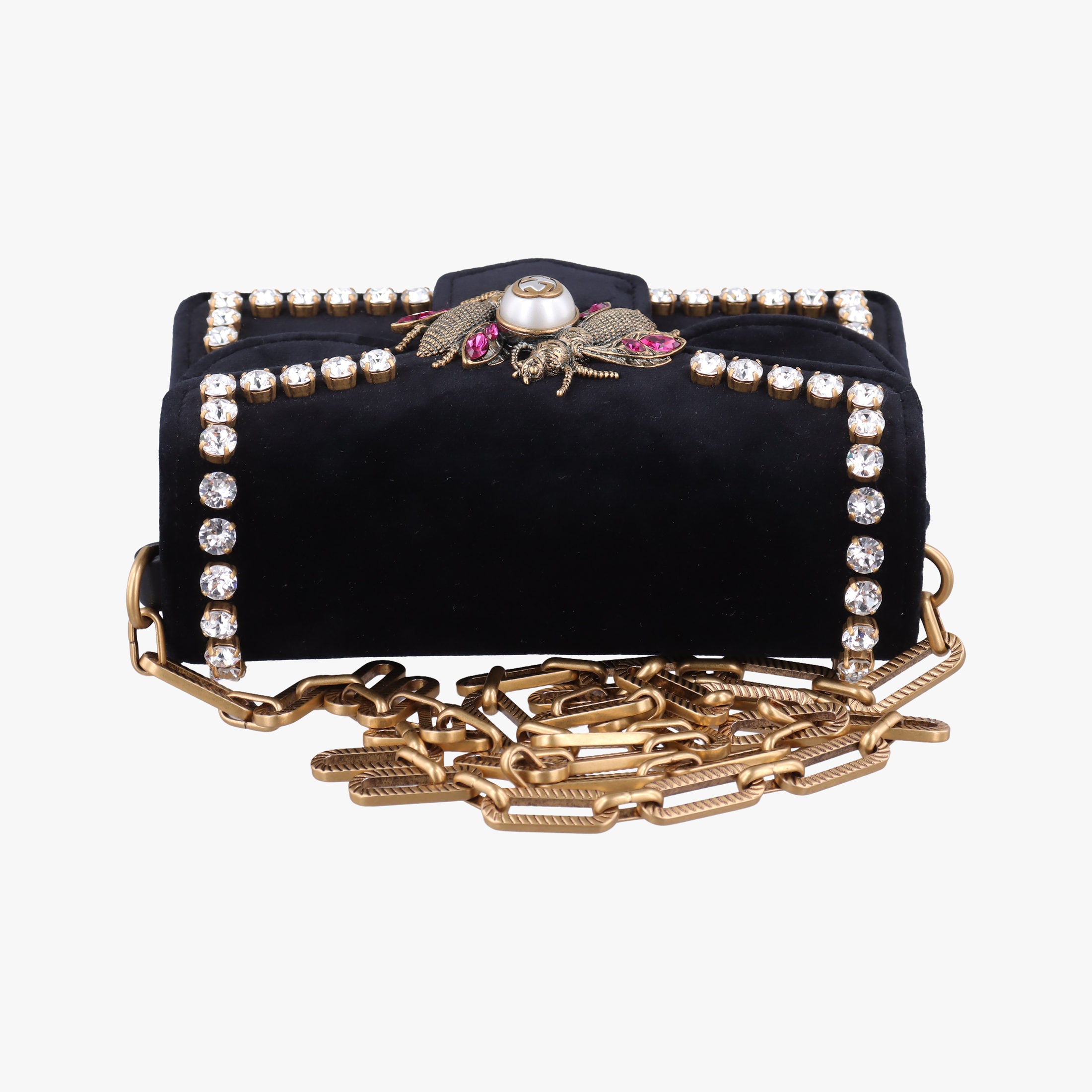 Pre-owned Gucci Broadway Black velour 489218 shoulderbag | stylenewstar