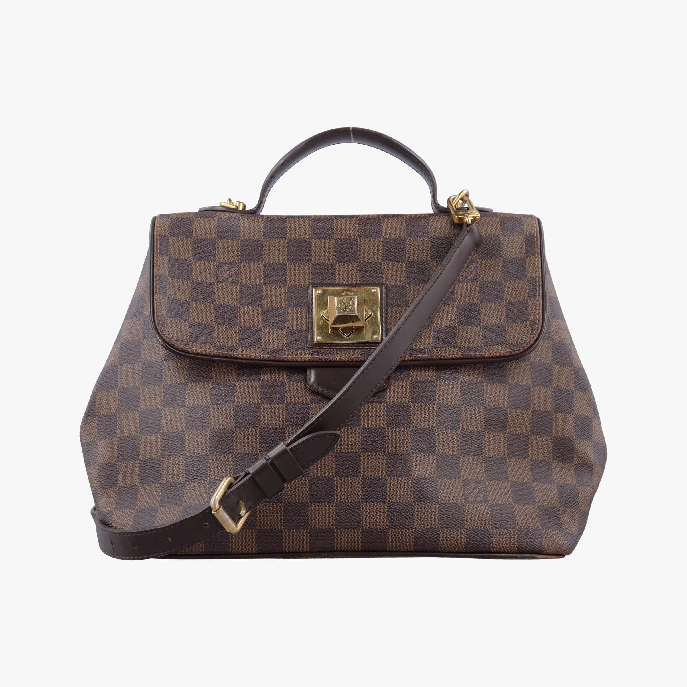 Pre-owned Louis Vuitton BERGAMO MM EBENE Damier Canvas N41168 shoulderbag | stylenewstar