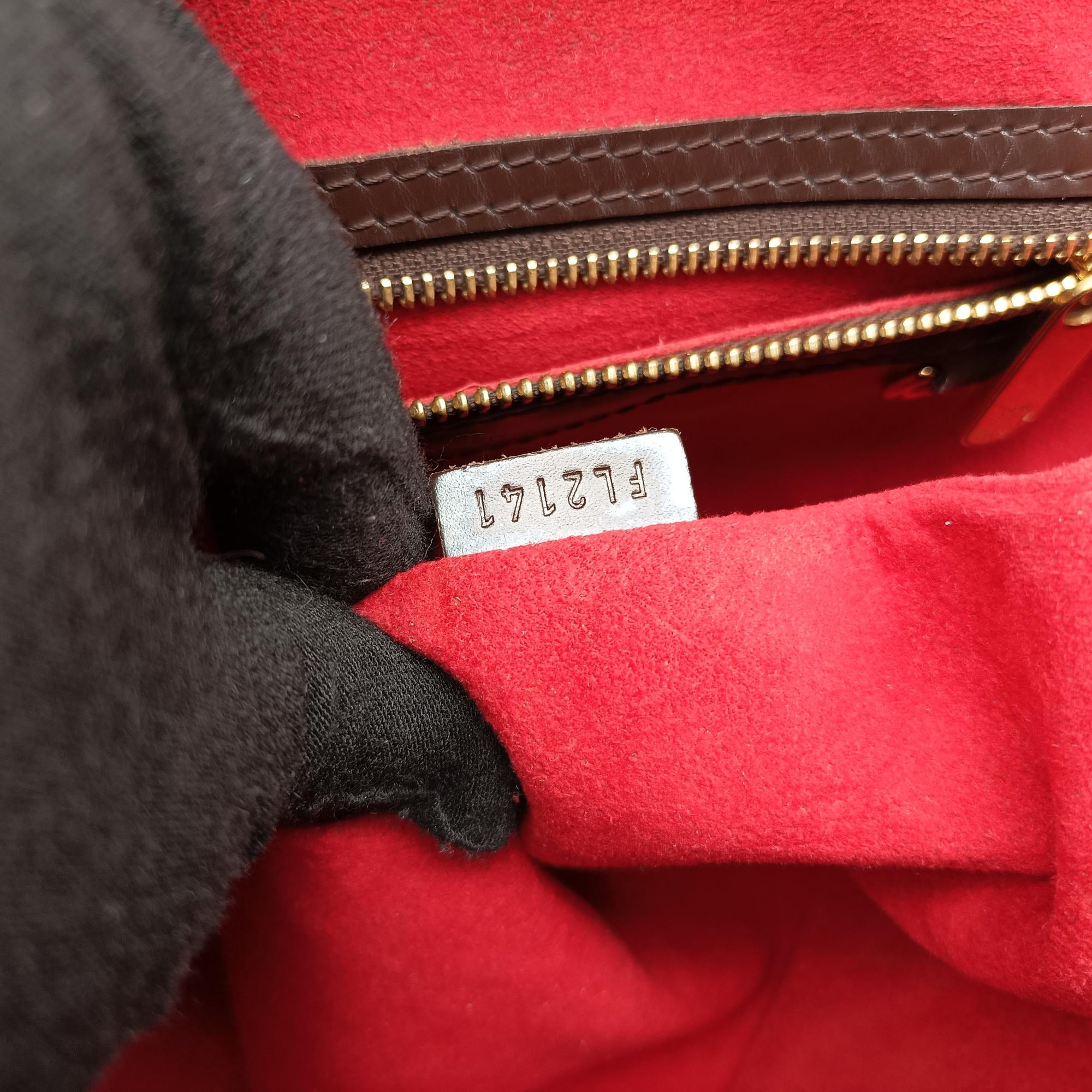 Pre-owned Louis Vuitton BERGAMO MM EBENE Damier Canvas N41168 shoulderbag | stylenewstar