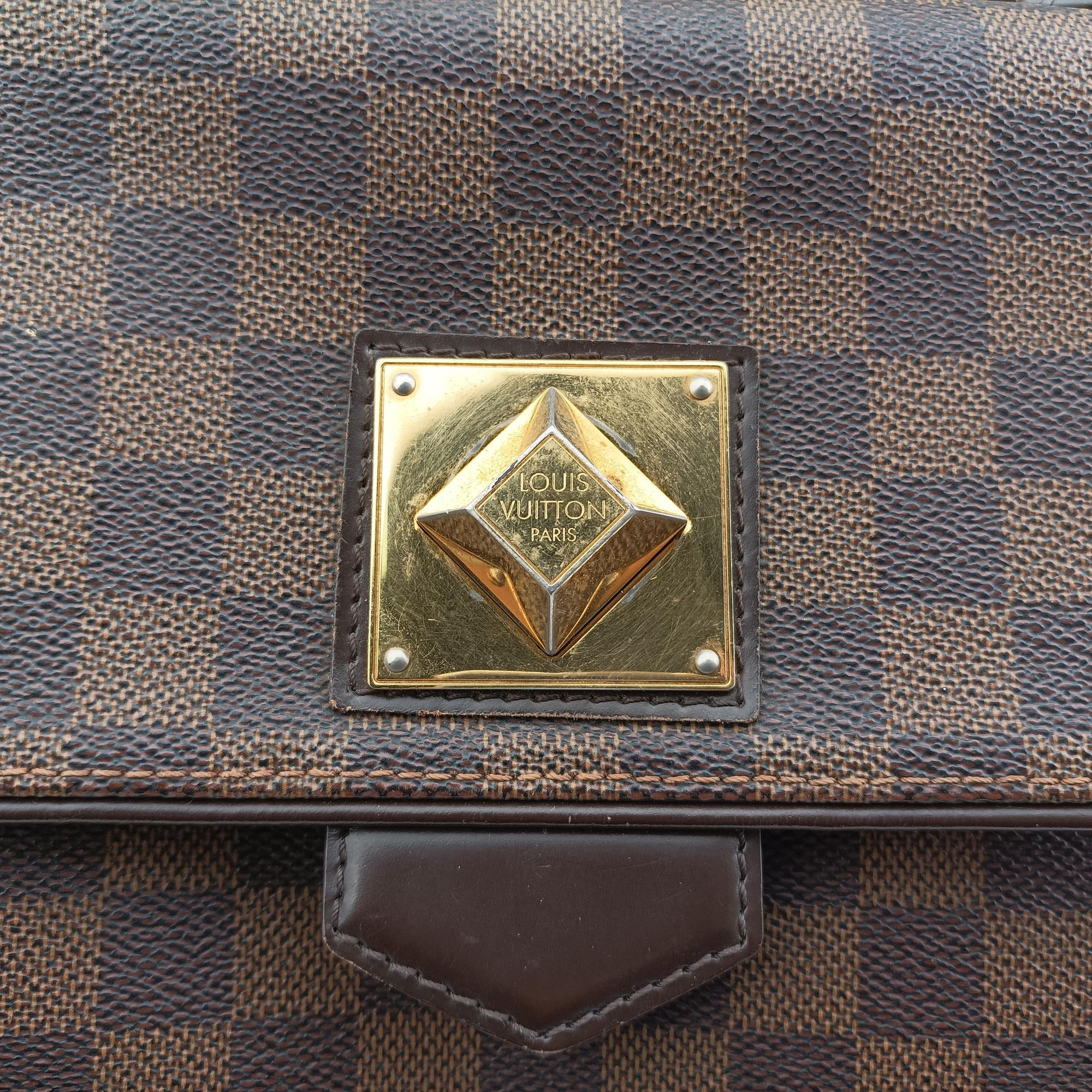 Pre-owned Louis Vuitton BERGAMO MM EBENE Damier Canvas N41168 shoulderbag | stylenewstar