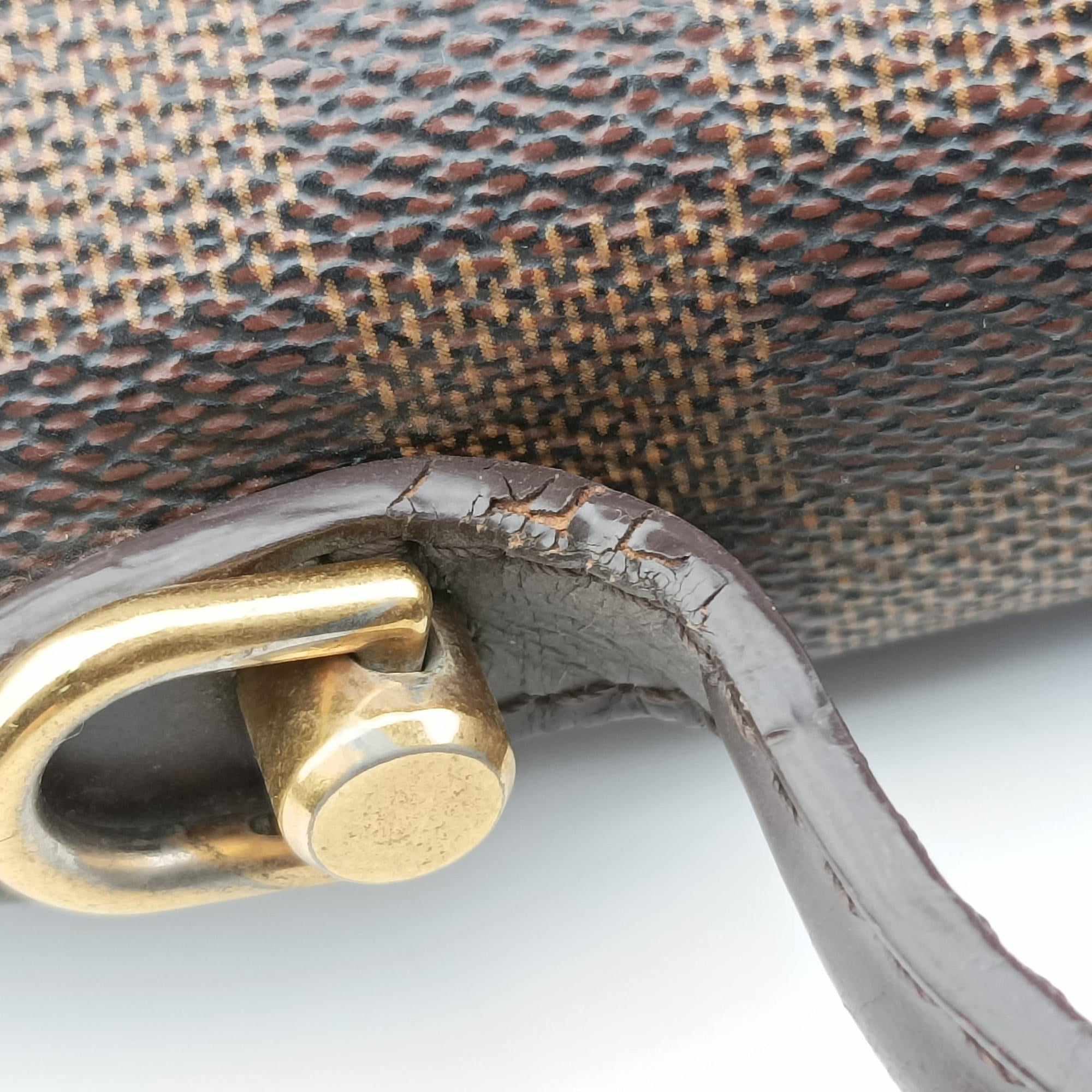 Pre-owned Louis Vuitton BERGAMO MM EBENE Damier Canvas N41168 shoulderbag | stylenewstar