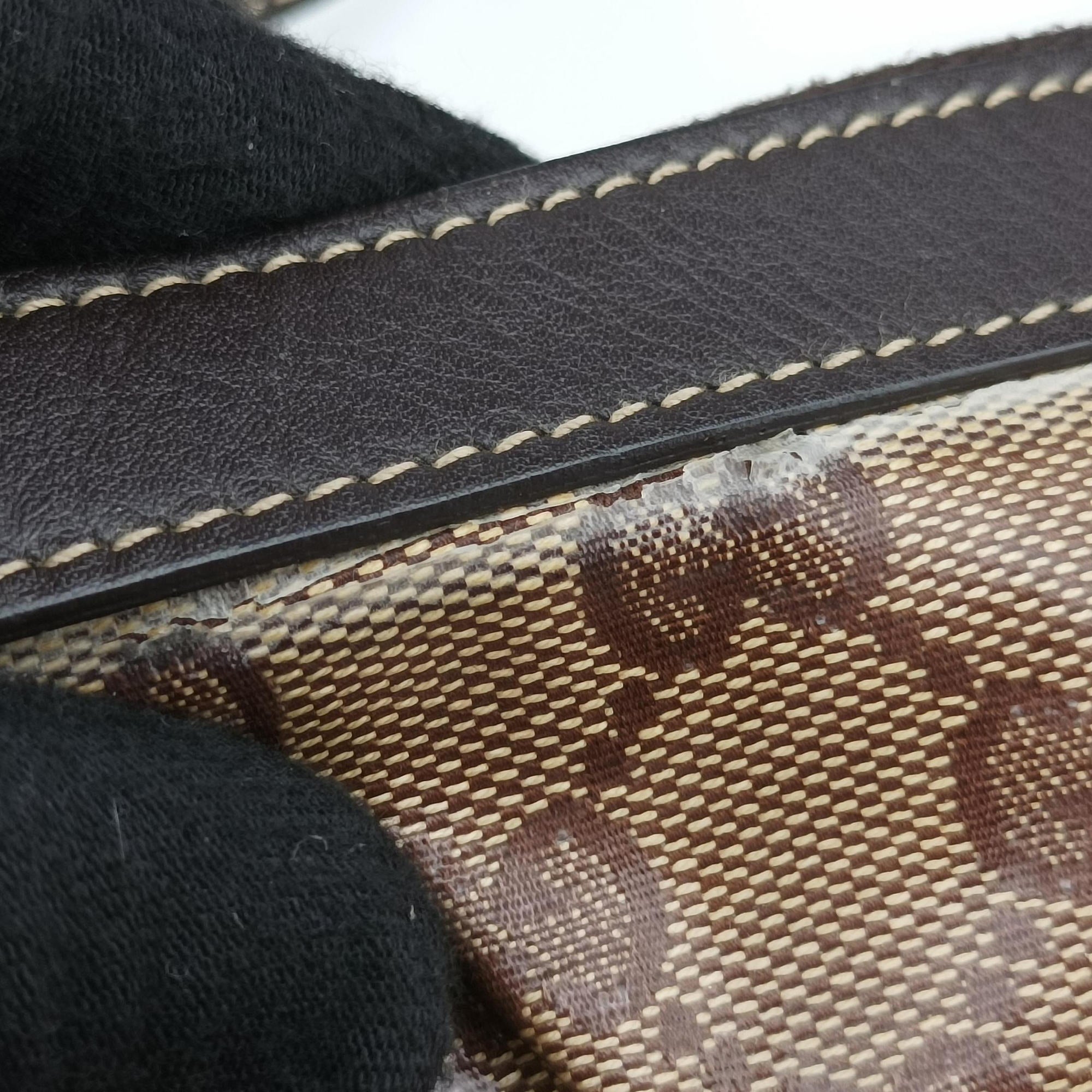 Pre-owned Gucci GG Crystal Beige×Brown coated canvas 212122 shoulderbag | stylenewstar