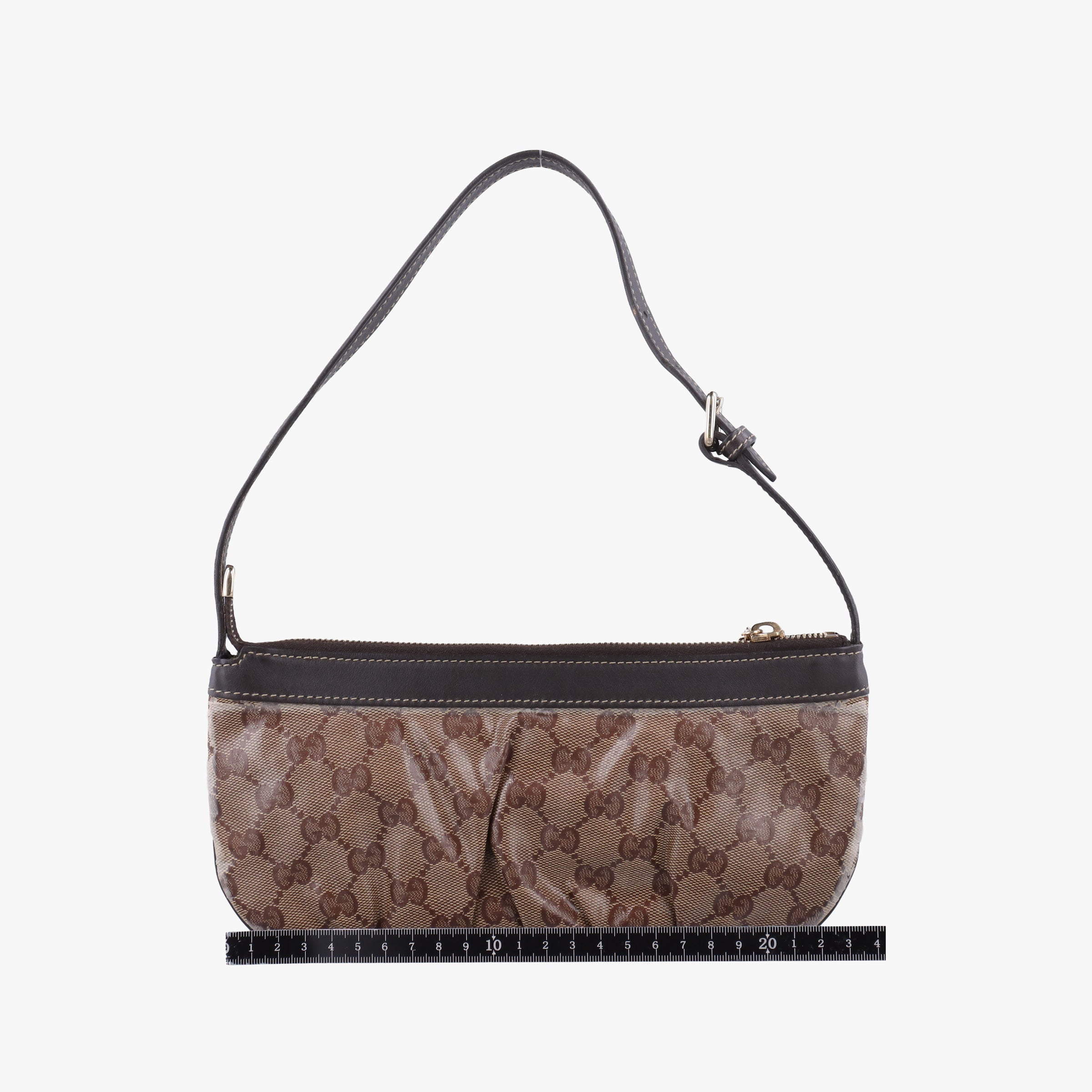 Pre-owned Gucci GG Crystal Beige×Brown coated canvas 212122 shoulderbag | stylenewstar