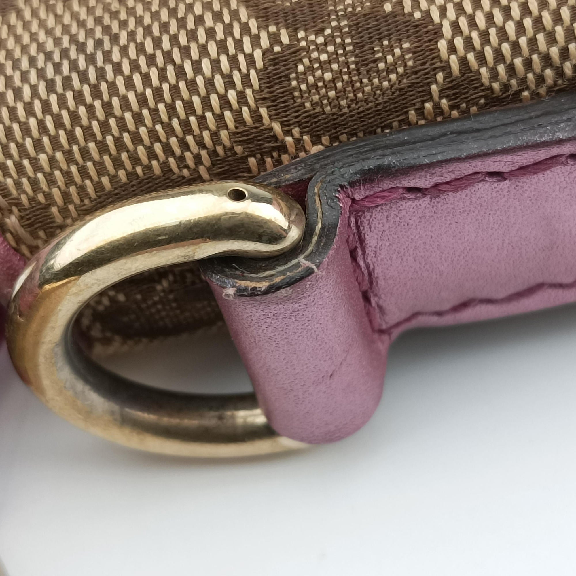 Vintage Gucci Heart Bit charm Brown×rose Leather×canvas 269957 shoulderbag | stylenewstar