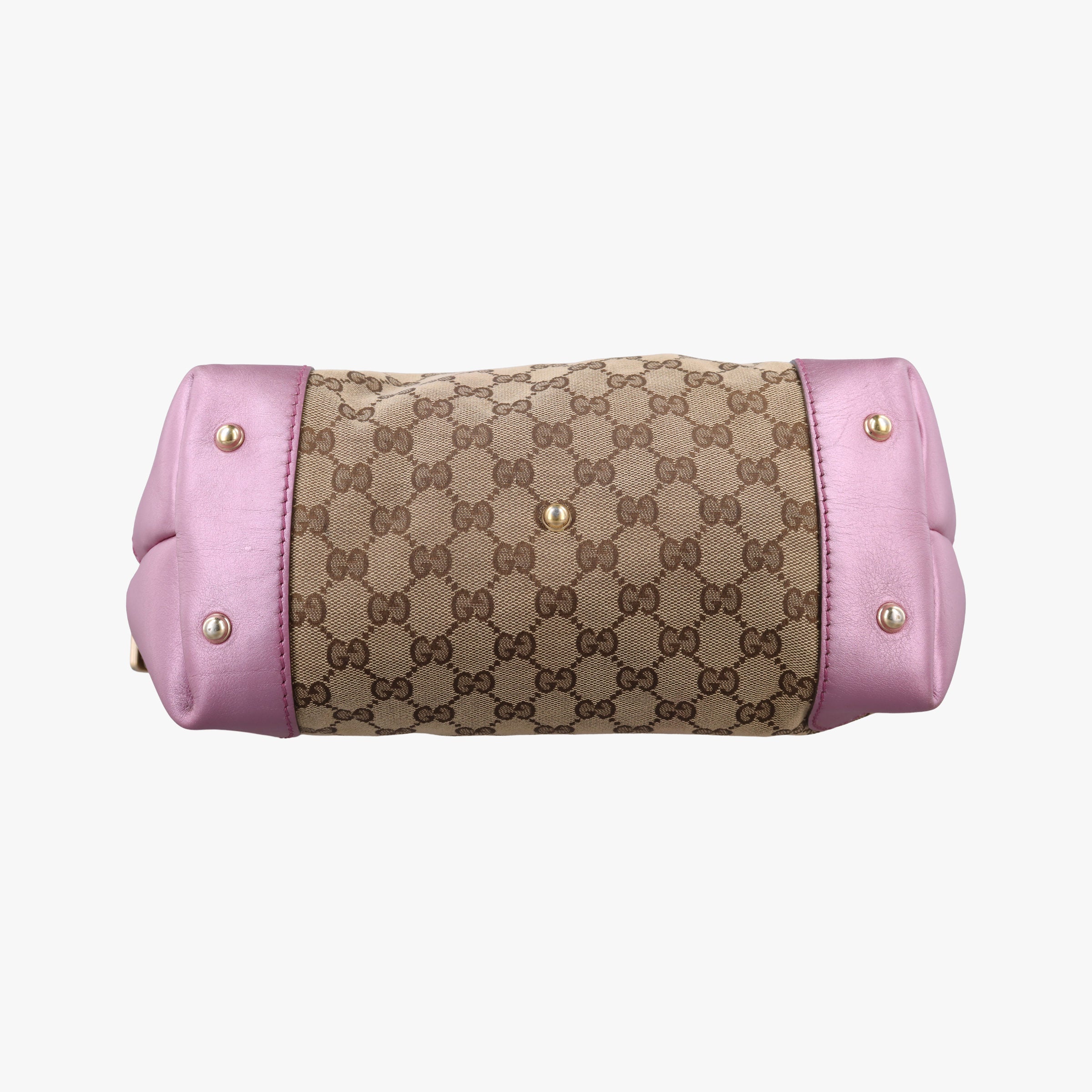 Vintage Gucci Heart Bit charm Brown×rose Leather×canvas 269957 shoulderbag | stylenewstar