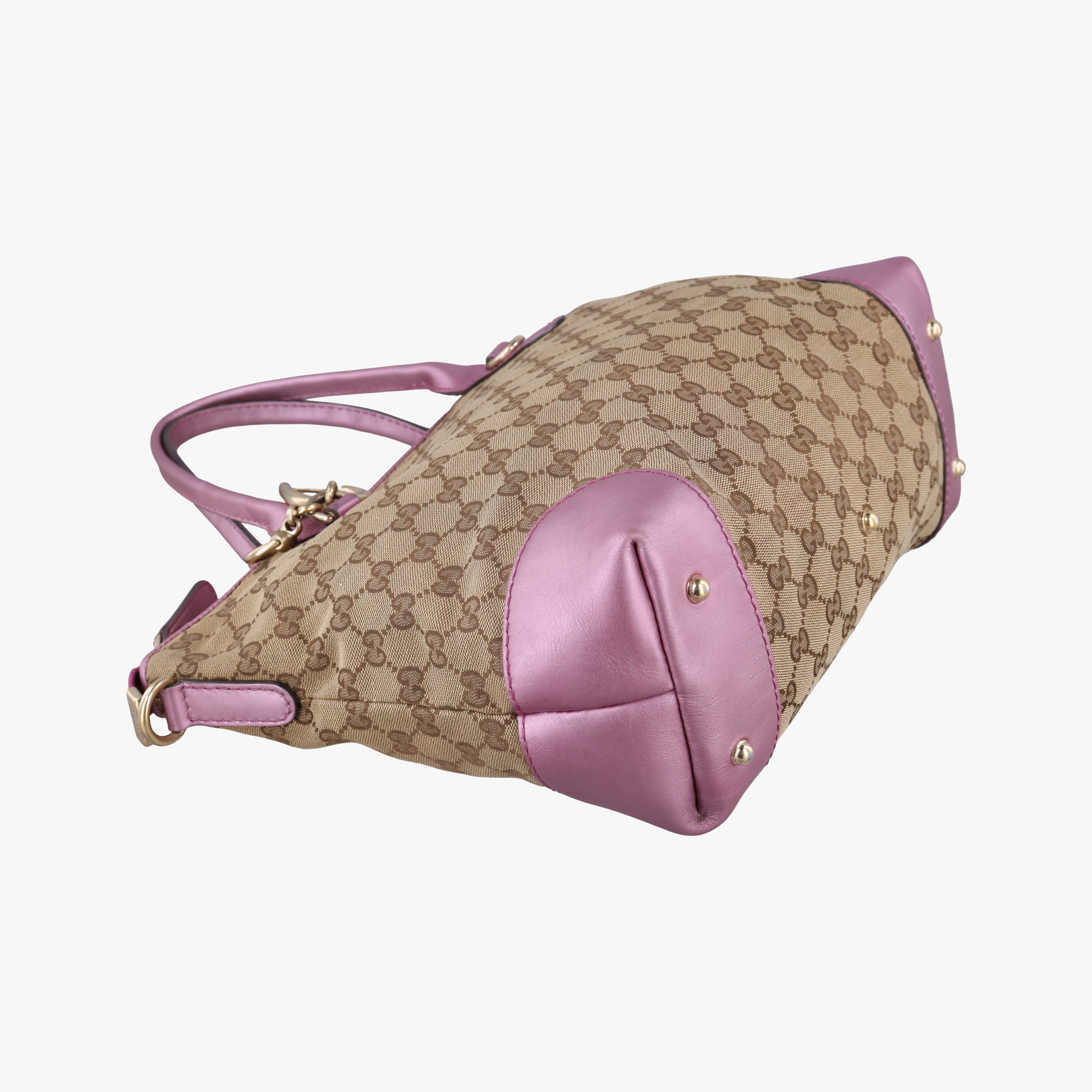 Vintage Gucci Heart Bit charm Brown×rose Leather×canvas 269957 shoulderbag | stylenewstar