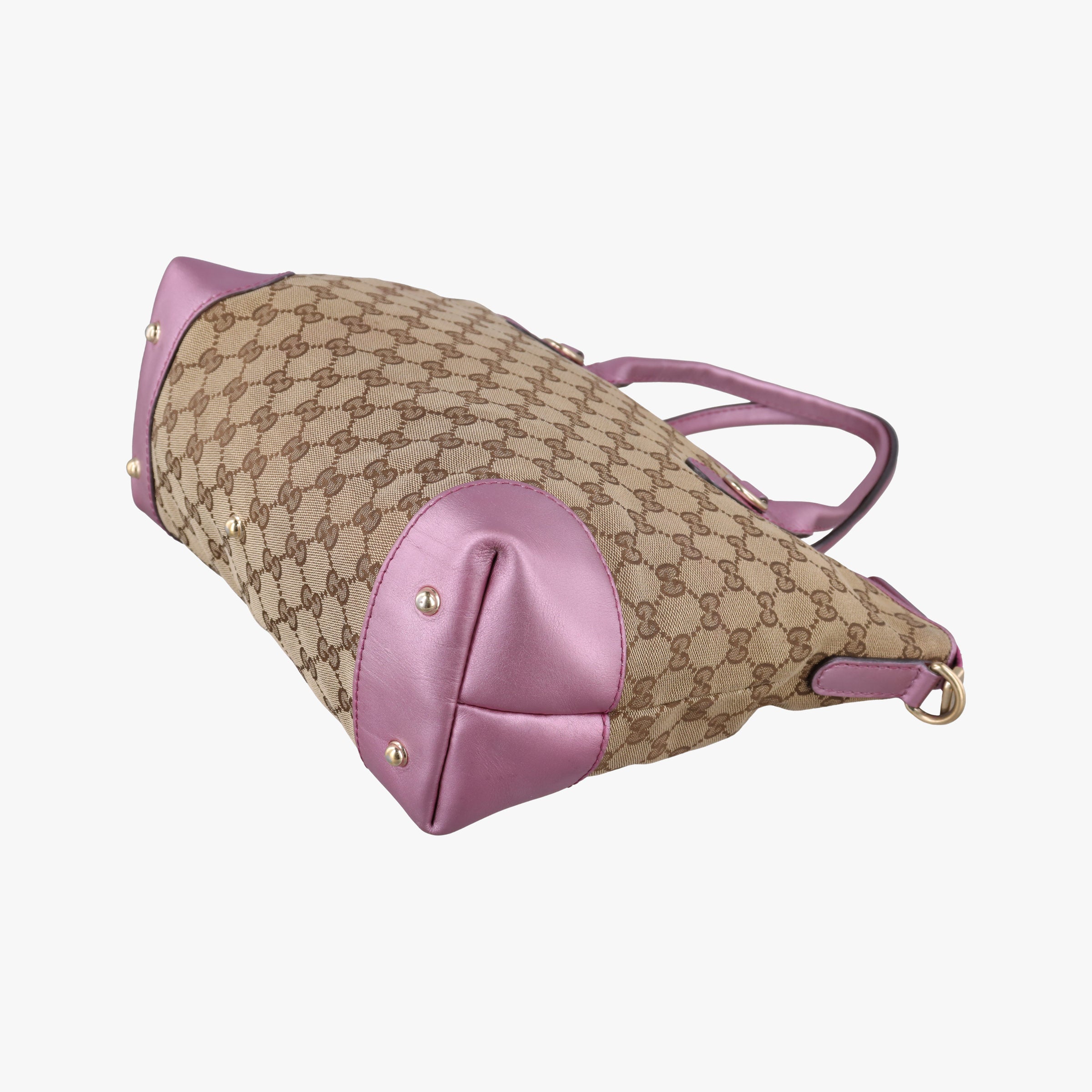 Vintage Gucci Heart Bit charm Brown×rose Leather×canvas 269957 shoulderbag | stylenewstar