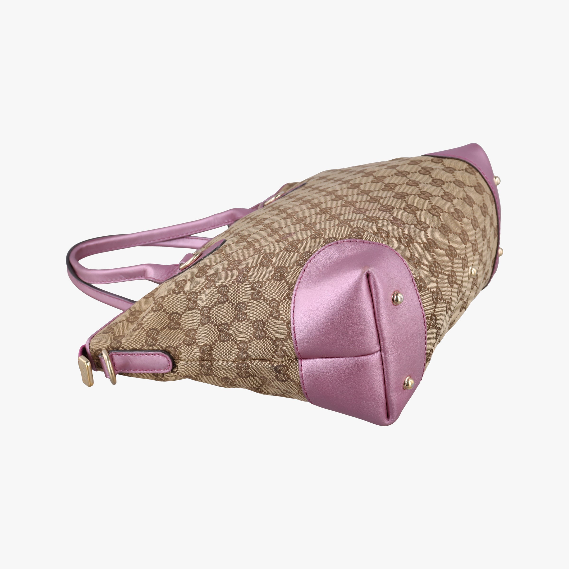 Vintage Gucci Heart Bit charm Brown×rose Leather×canvas 269957 shoulderbag | stylenewstar