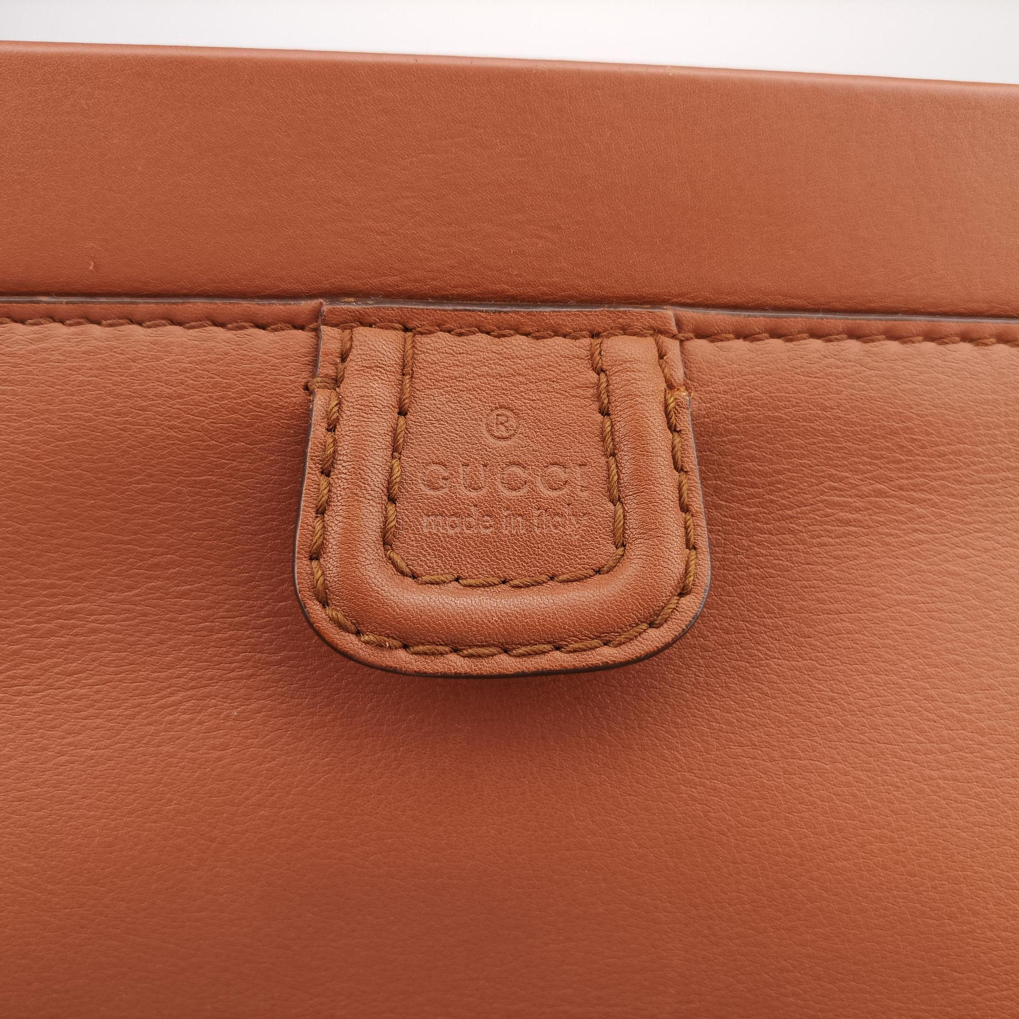 Pre-owned Gucci Bamboo Convertible Satchel Brown Leather 296860 handbag | stylenewstar
