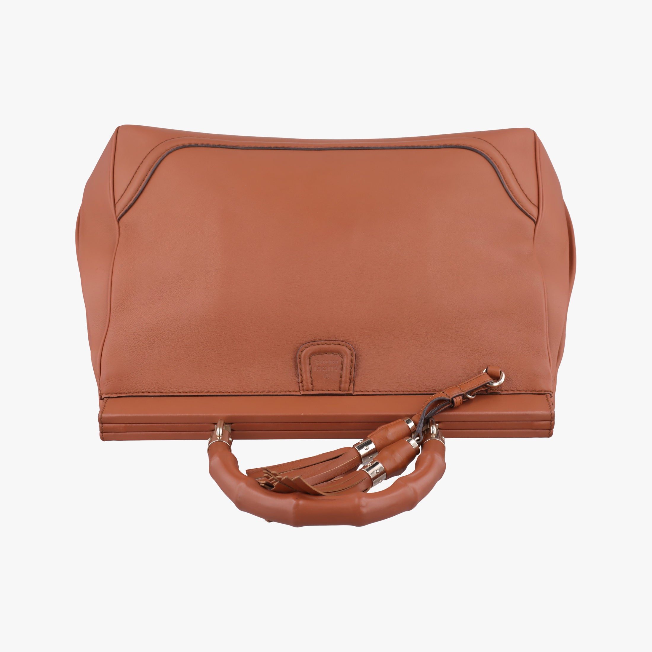 Pre-owned Gucci Bamboo Convertible Satchel Brown Leather 296860 handbag | stylenewstar