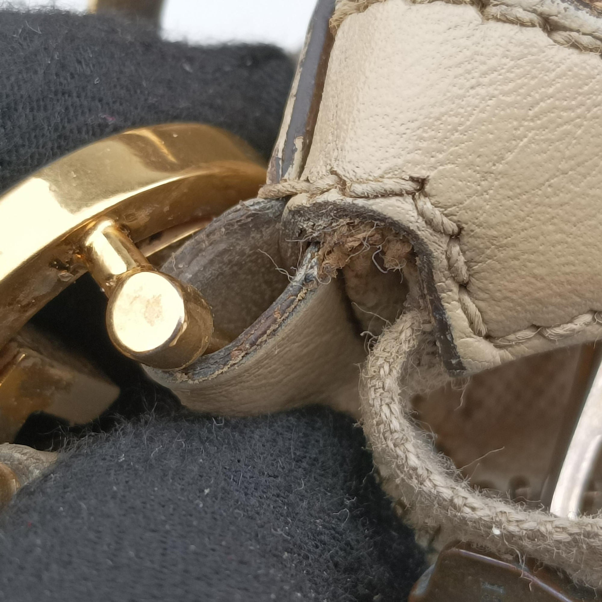 Vintage Gucci Miss GG Hobo beige×White canvas×leather 326514 handbag | stylenewstar