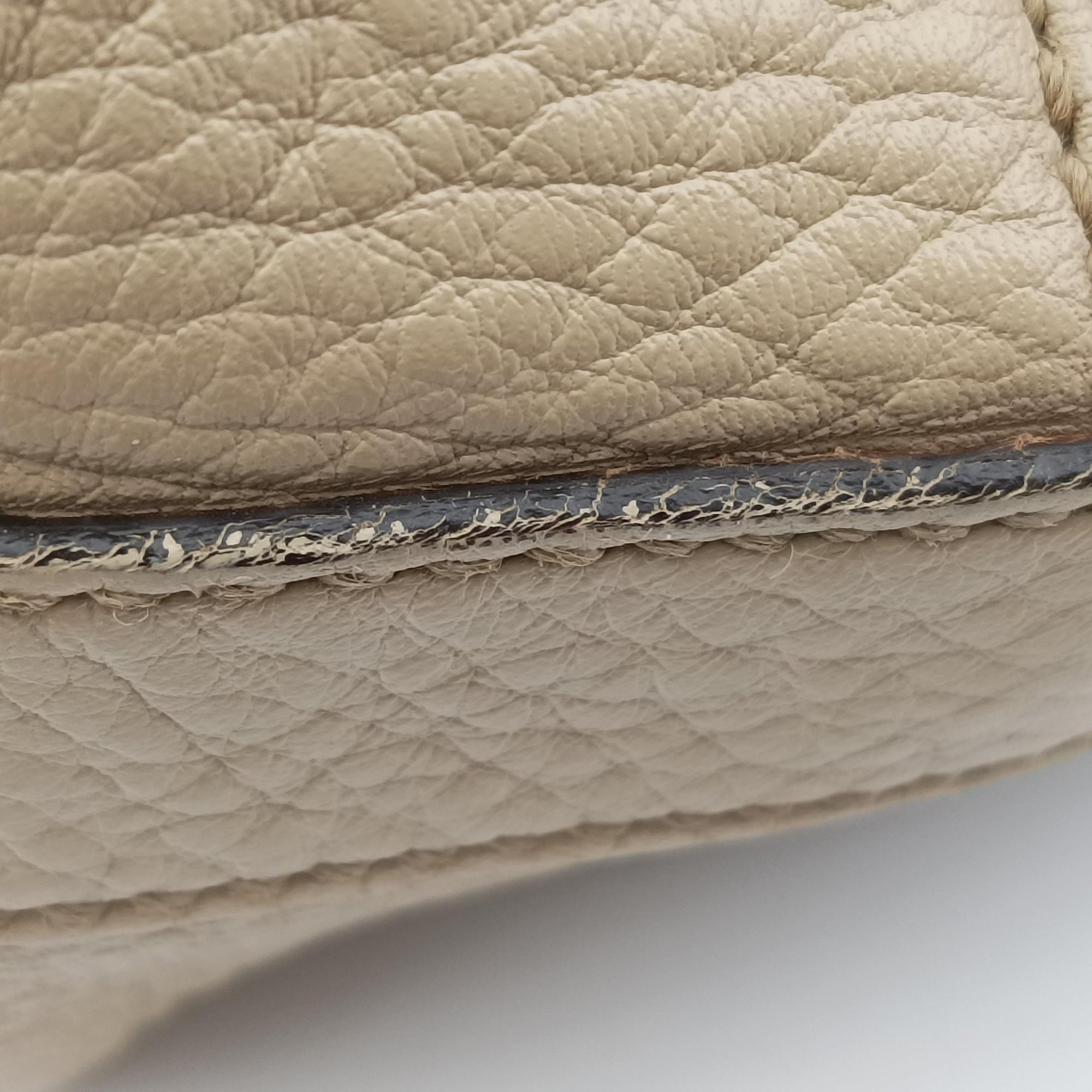 Vintage Gucci Miss GG Hobo beige×White canvas×leather 326514 handbag | stylenewstar