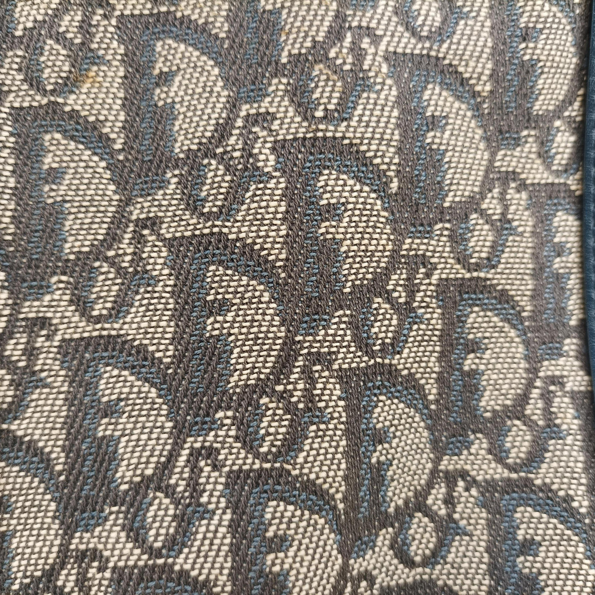 Pre-owned Christian Dior Trotter Tote Navy Jacquard × Leather  handbag | stylenewstar