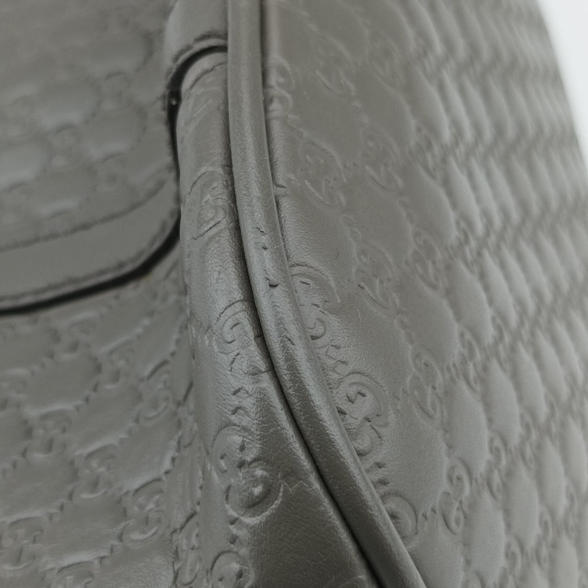 Pre-owned Gucci Microguccissima Grey Leather 449654 shoulderbag | stylenewstar