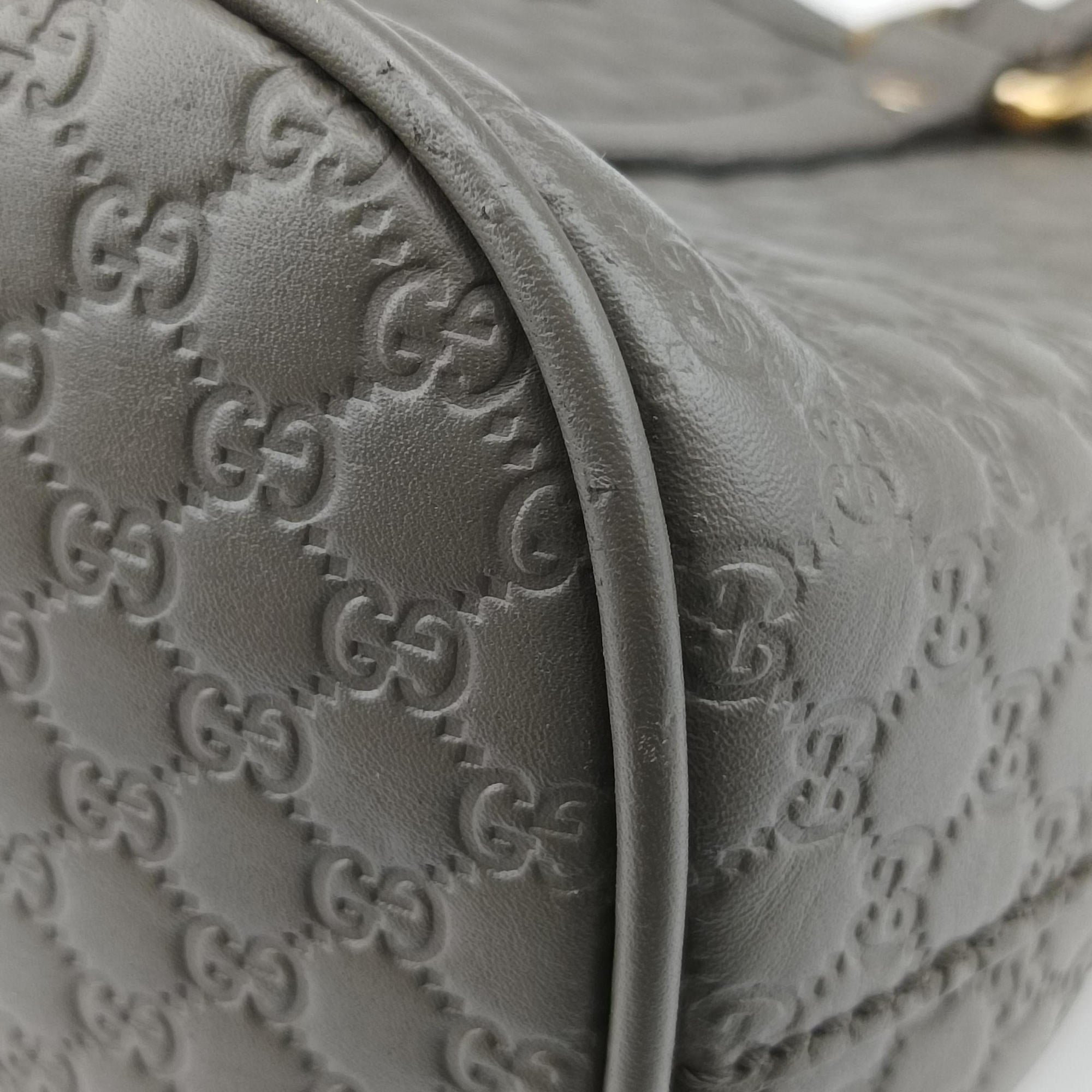 Pre-owned Gucci Microguccissima Grey Leather 449654 shoulderbag | stylenewstar