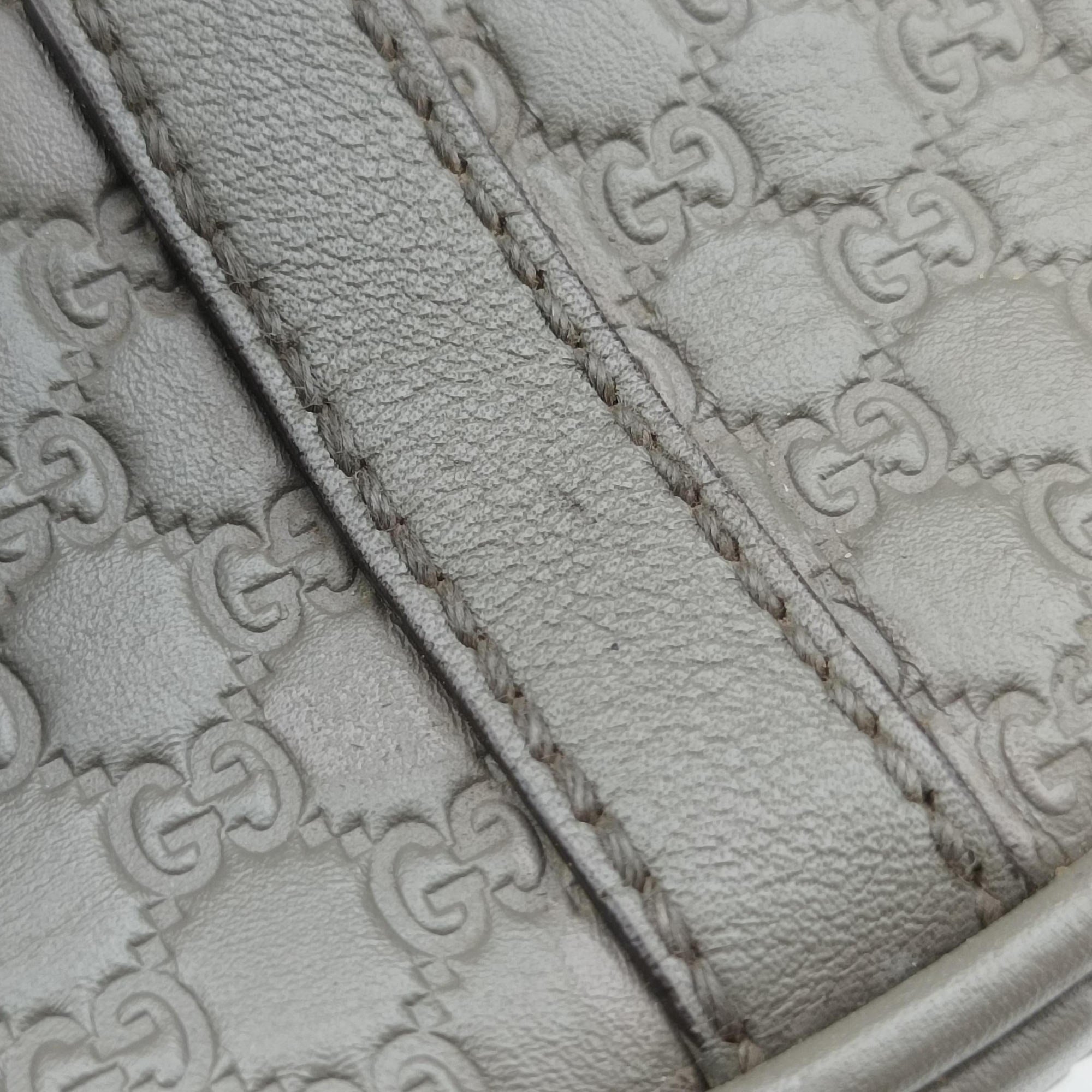 Pre-owned Gucci Microguccissima Grey Leather 449654 shoulderbag | stylenewstar