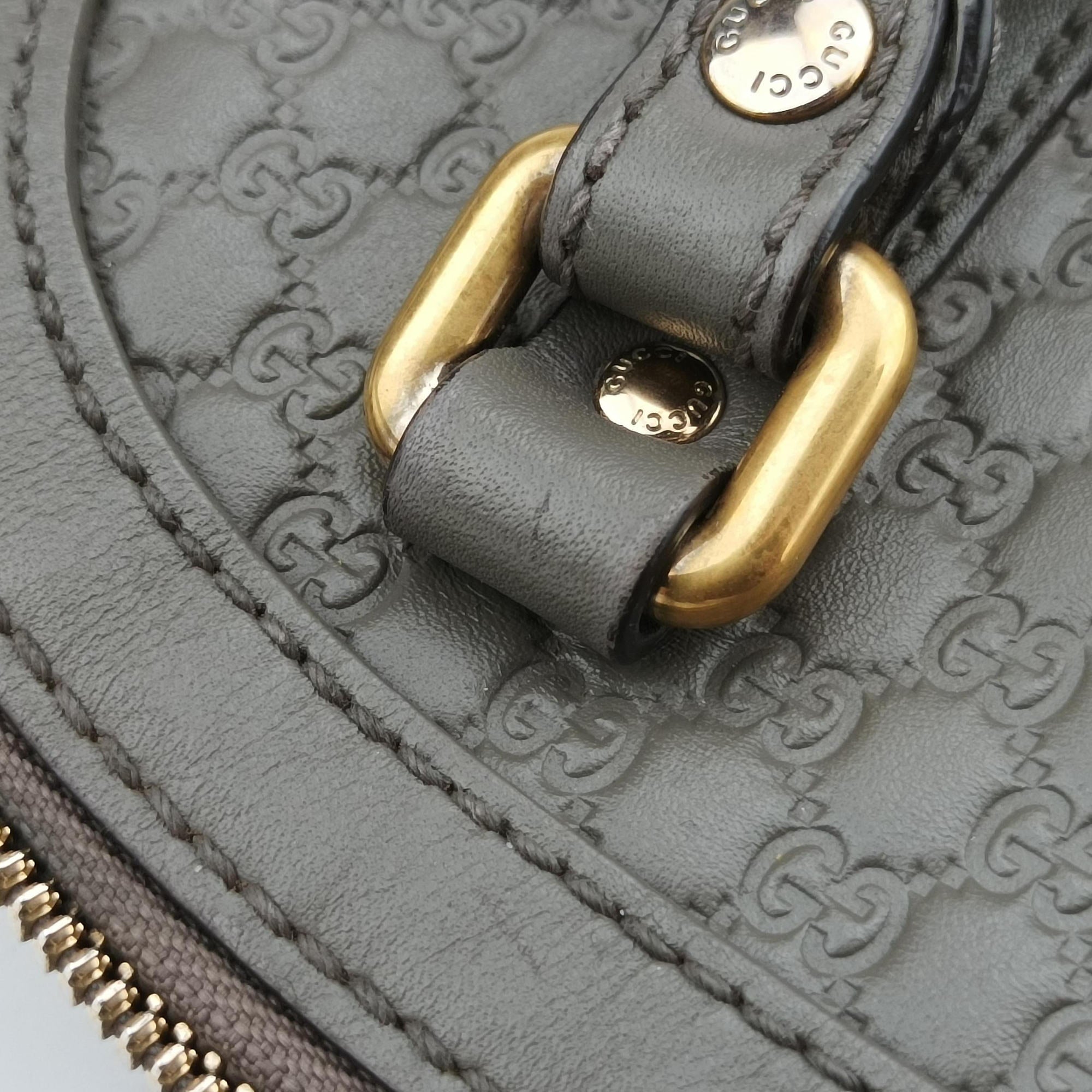 Pre-owned Gucci Microguccissima Grey Leather 449654 shoulderbag | stylenewstar