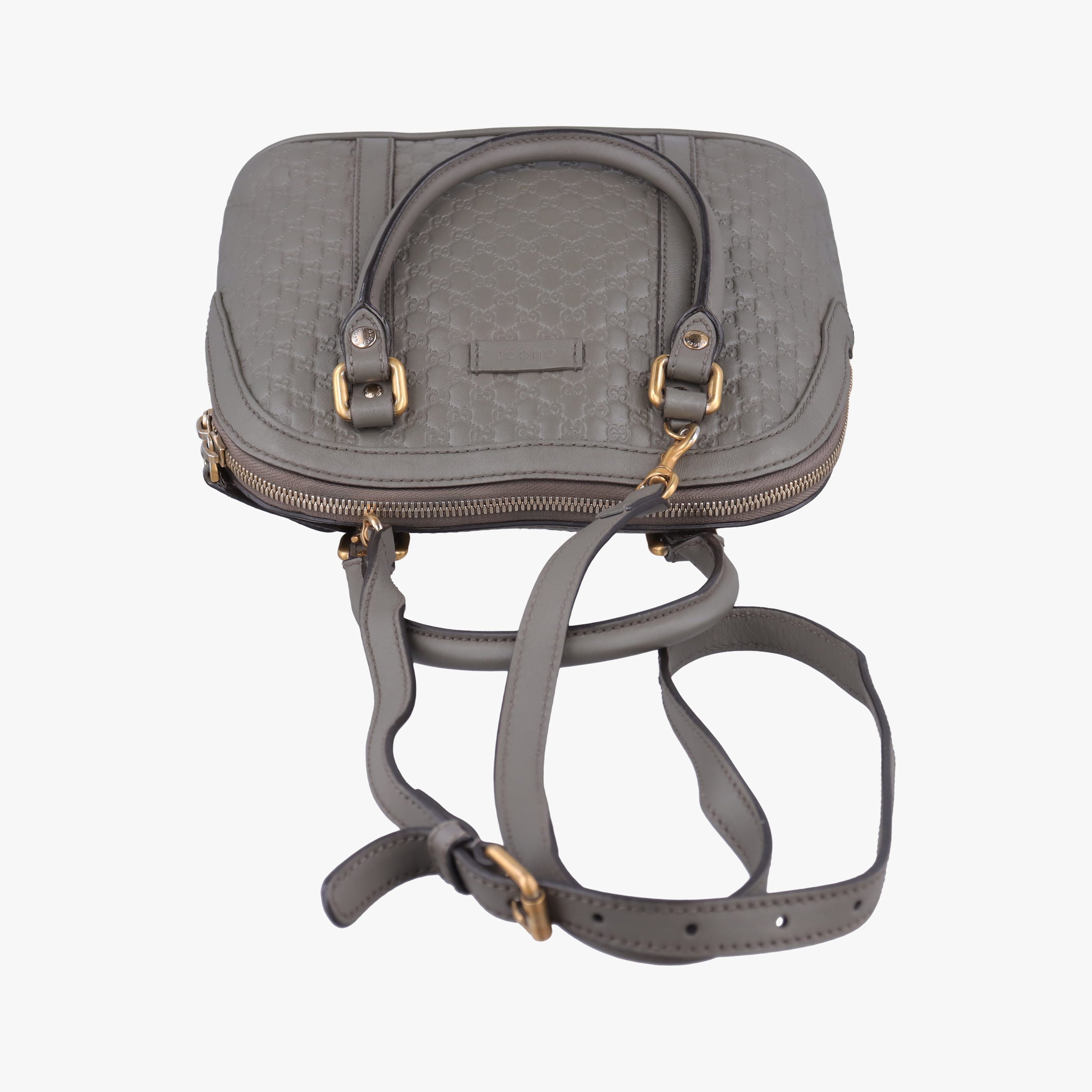 Pre-owned Gucci Microguccissima Grey Leather 449654 shoulderbag | stylenewstar