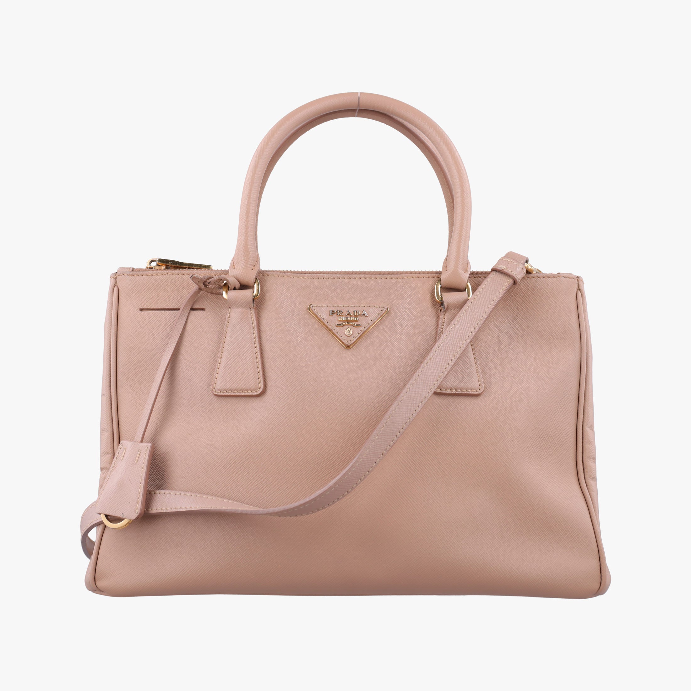 Pre-owned Prada Galleria Pink SAFFIANO Leather BN1801 shoulderbag | stylenewstar