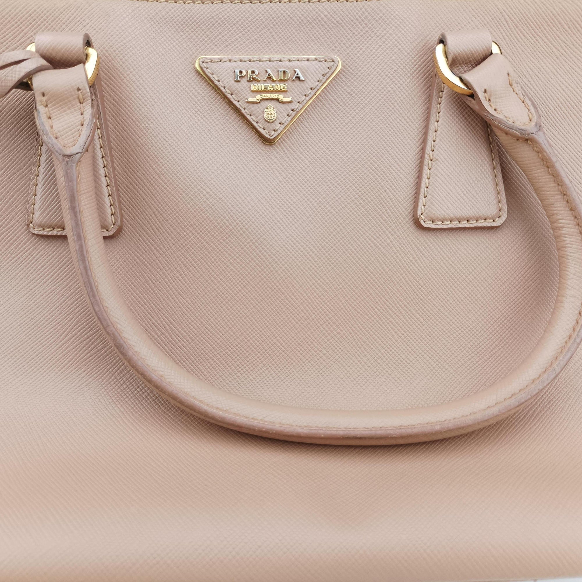 Pre-owned Prada Galleria Pink SAFFIANO Leather BN1801 shoulderbag | stylenewstar