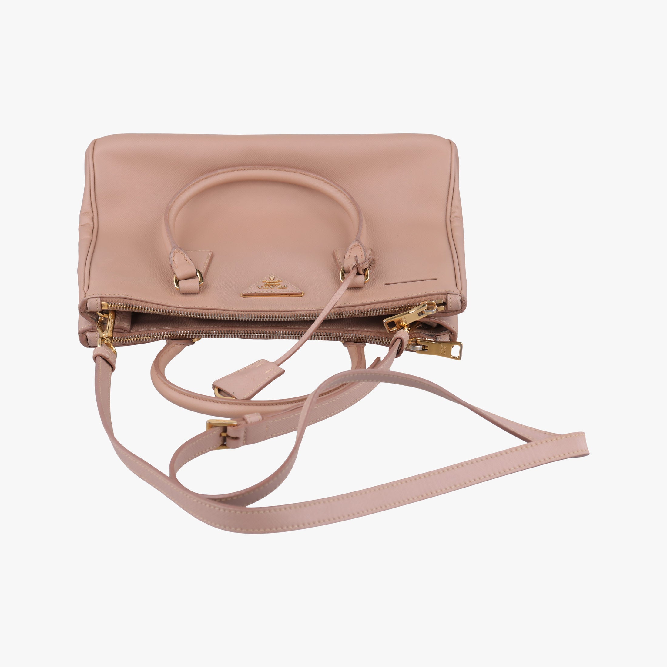 Pre-owned Prada Galleria Pink SAFFIANO Leather BN1801 shoulderbag | stylenewstar