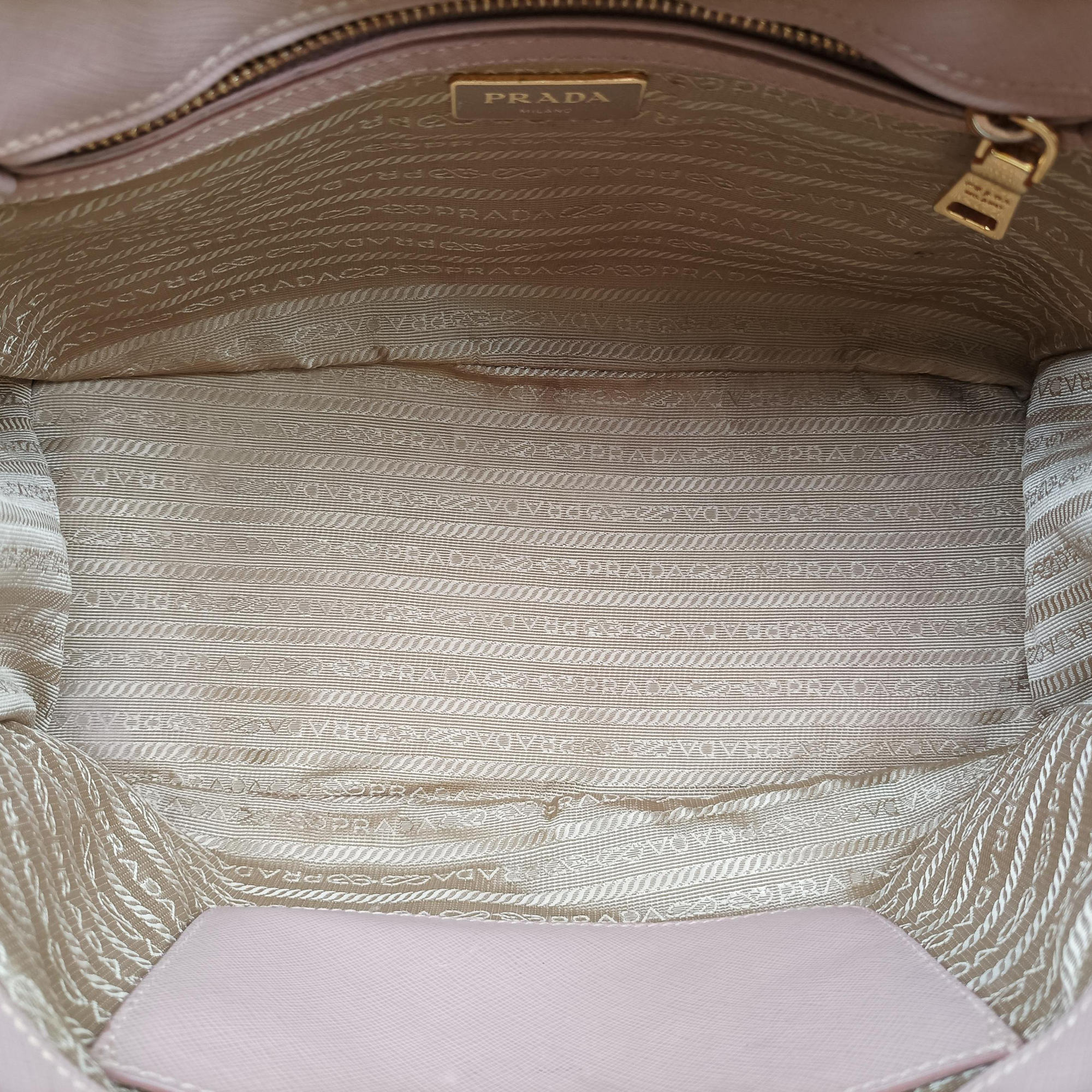 Pre-owned Prada Galleria Pink SAFFIANO Leather BN1801 shoulderbag | stylenewstar