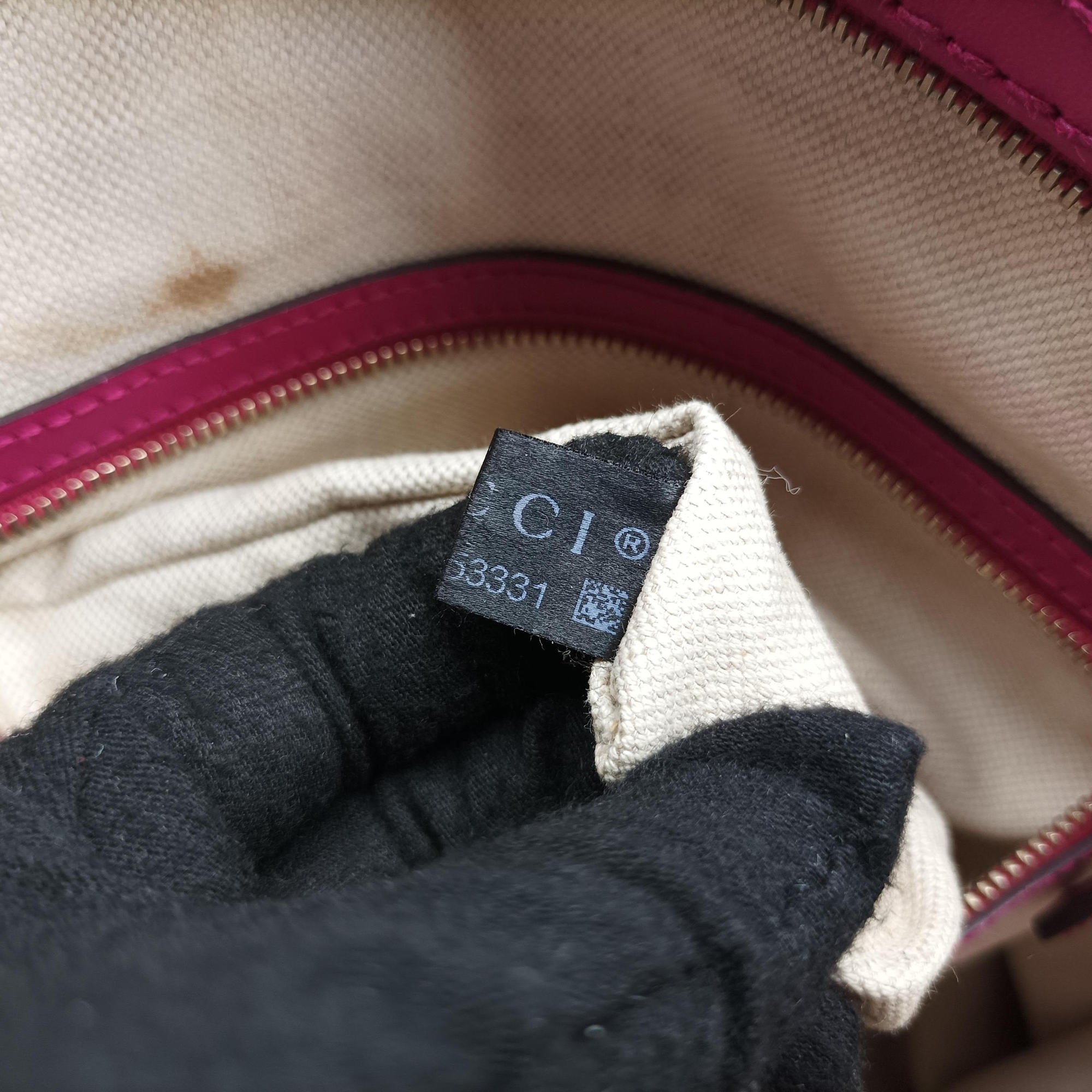 Pre-owned Gucci Sherry Line beige×rose canvas×leather 247205 shoulderbag | stylenewstar