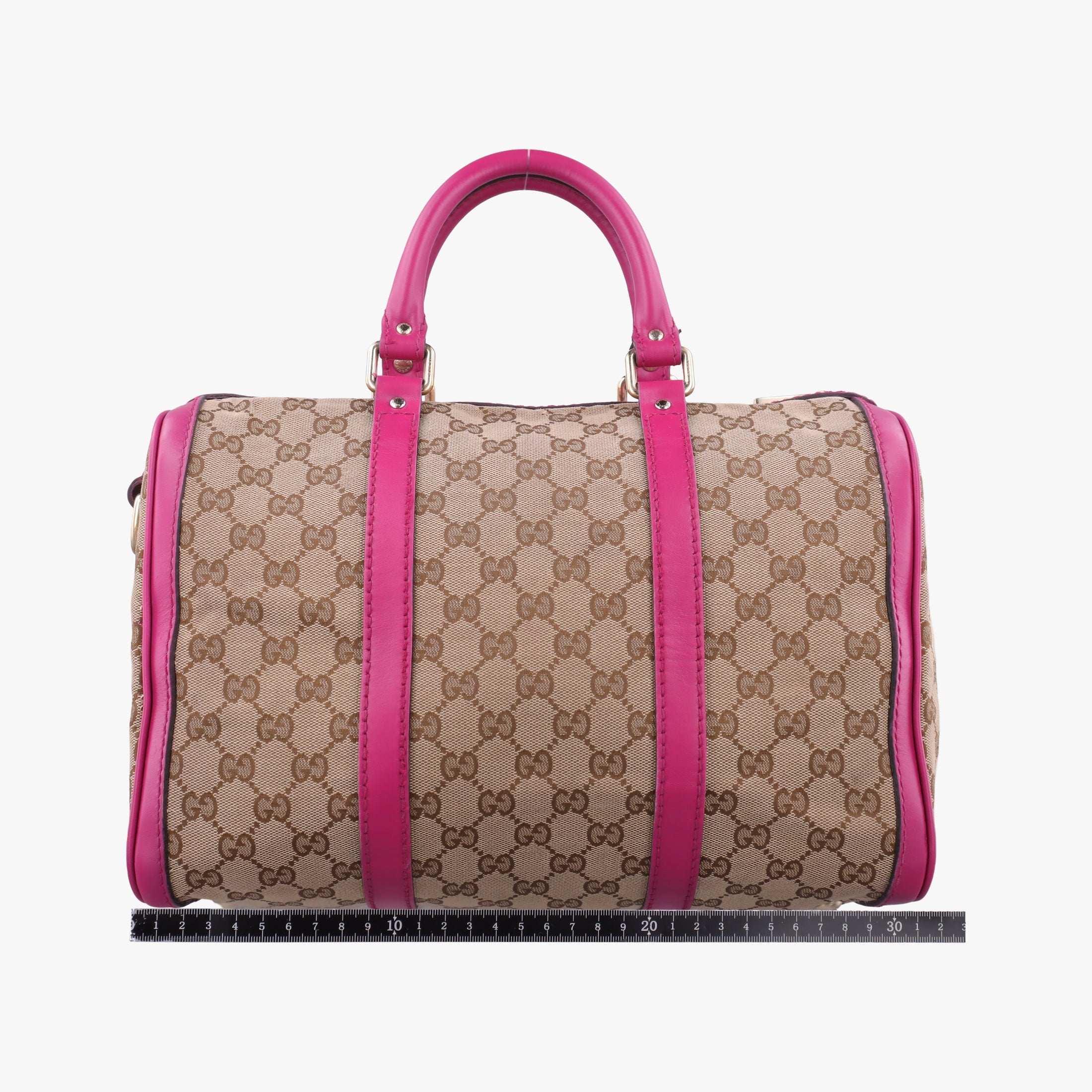 Pre-owned Gucci Sherry Line beige×rose canvas×leather 247205 shoulderbag | stylenewstar