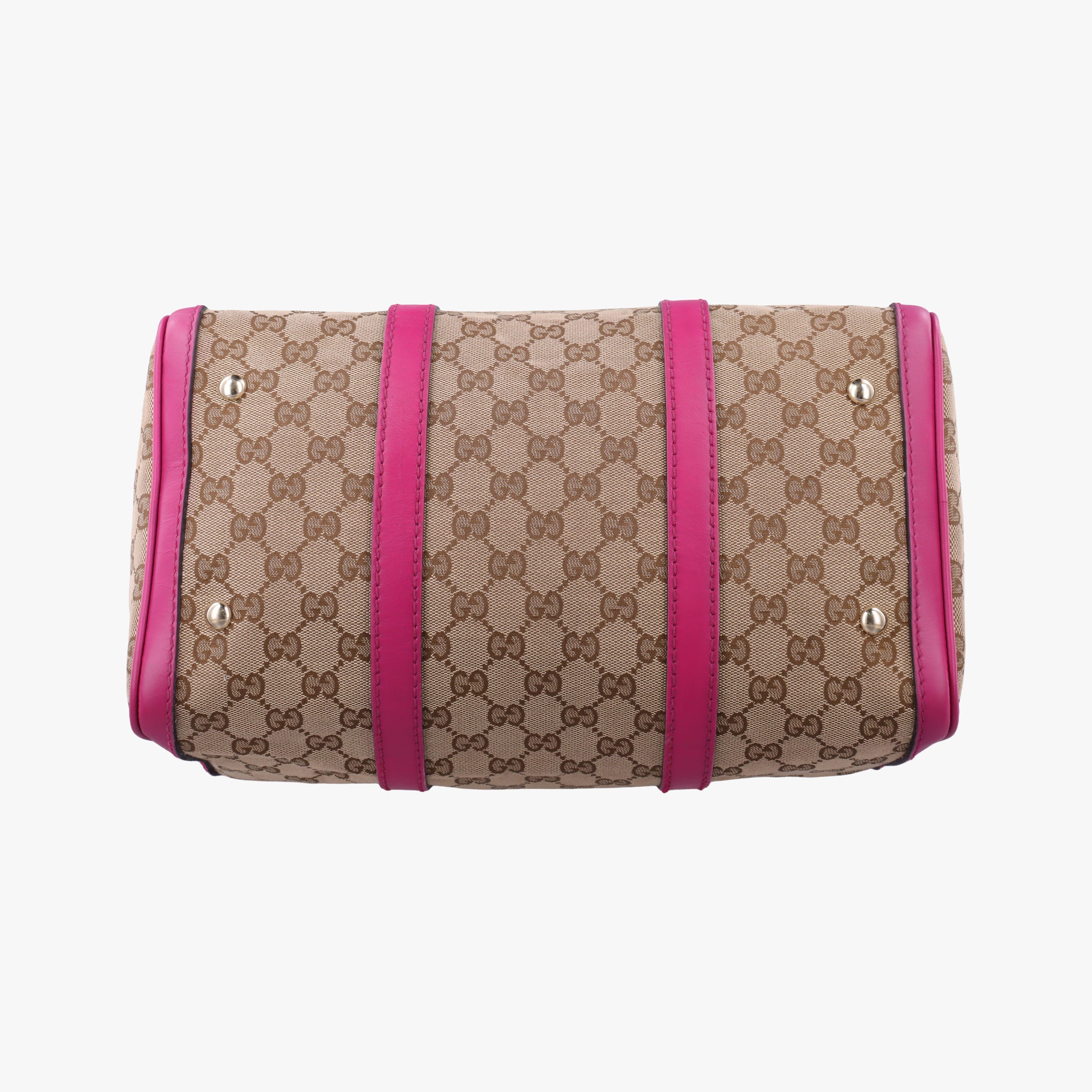 Pre-owned Gucci Sherry Line beige×rose canvas×leather 247205 shoulderbag | stylenewstar