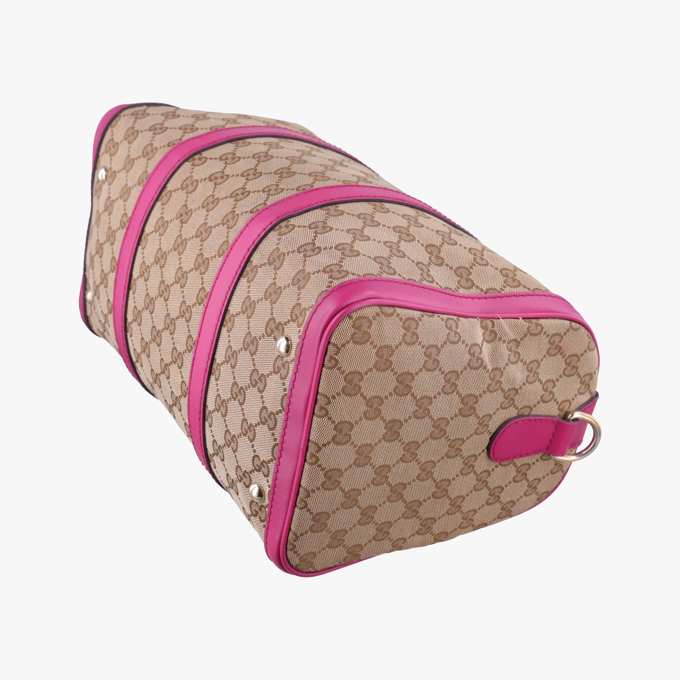 Pre-owned Gucci Sherry Line beige×rose canvas×leather 247205 shoulderbag | stylenewstar