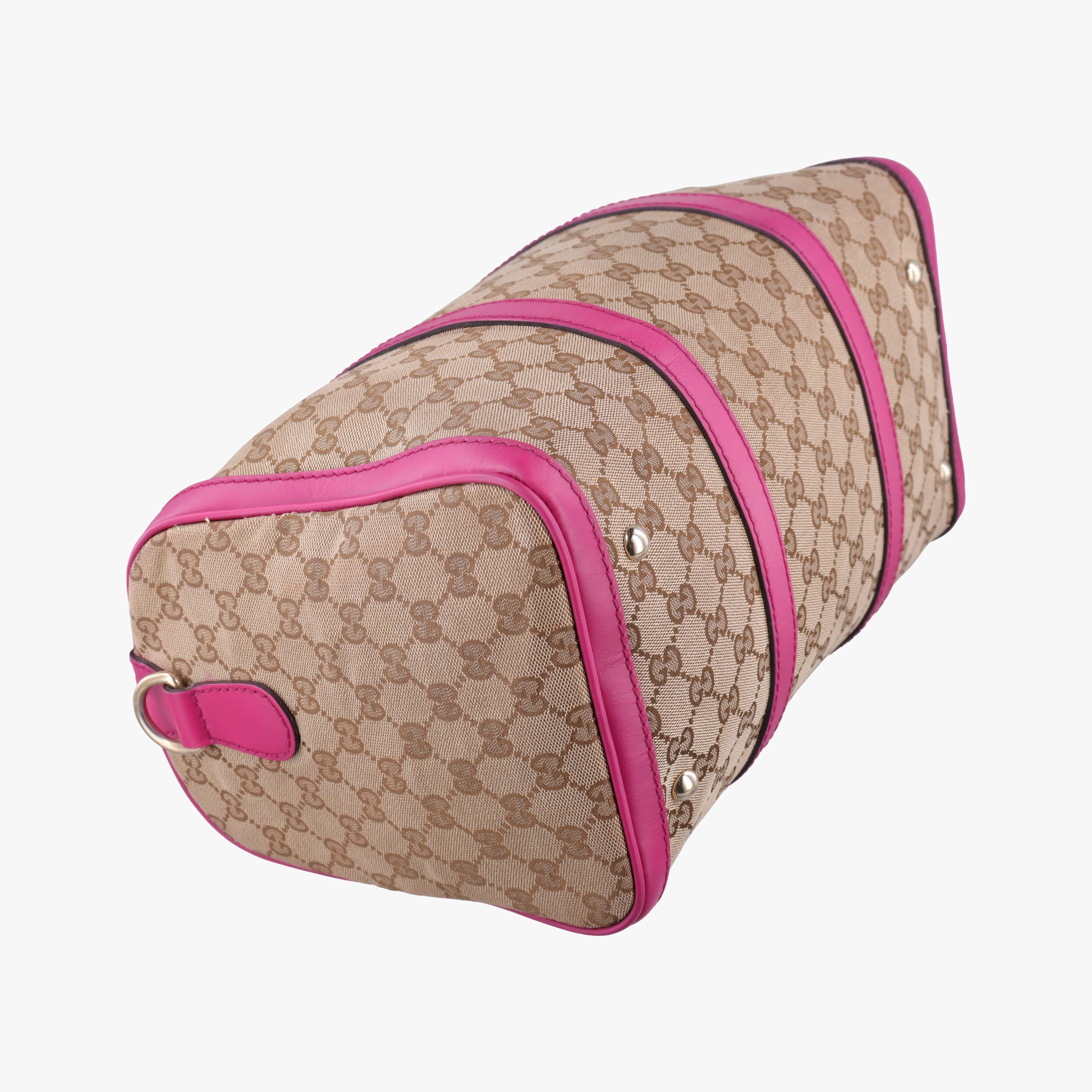 Pre-owned Gucci Sherry Line beige×rose canvas×leather 247205 shoulderbag | stylenewstar