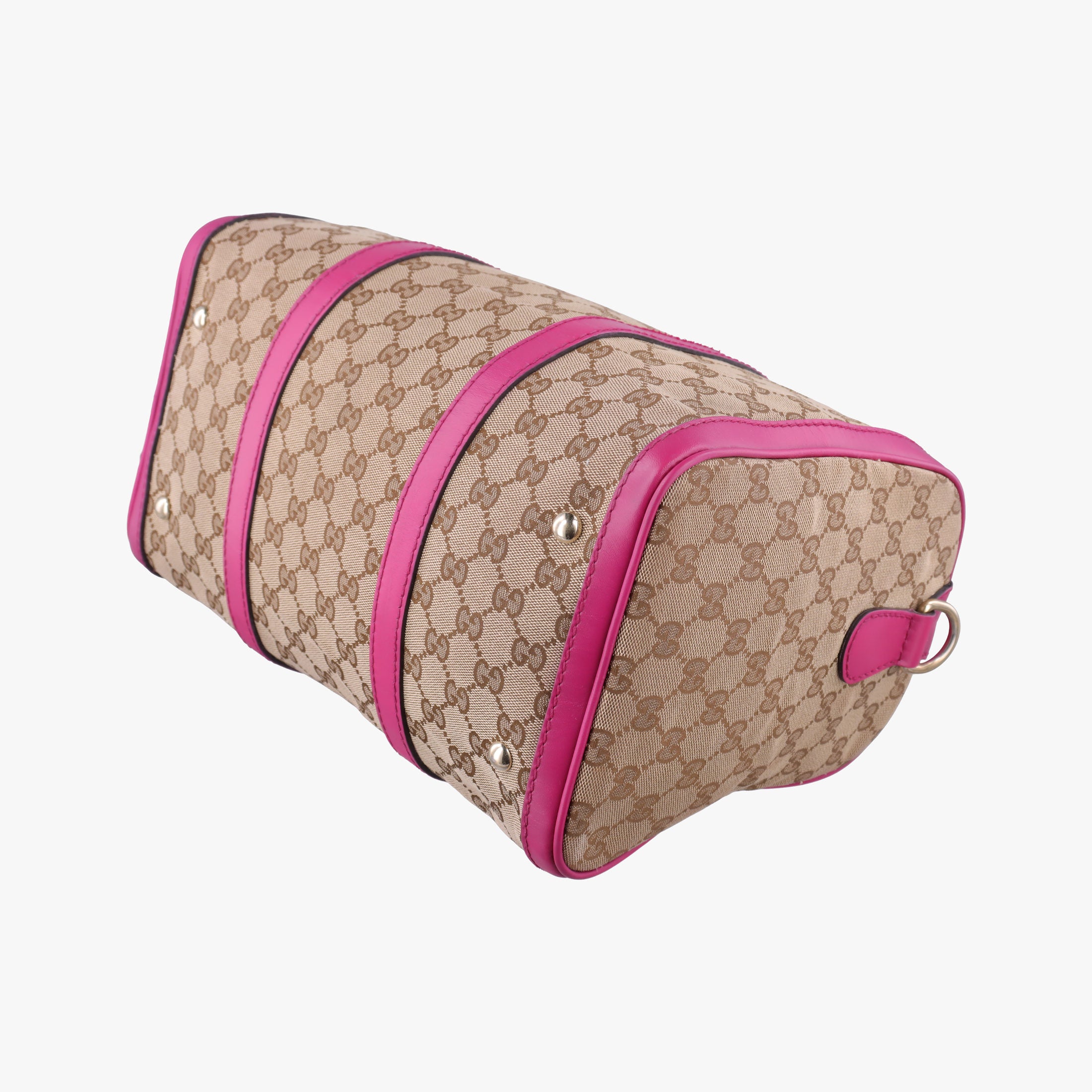 Pre-owned Gucci Sherry Line beige×rose canvas×leather 247205 shoulderbag | stylenewstar
