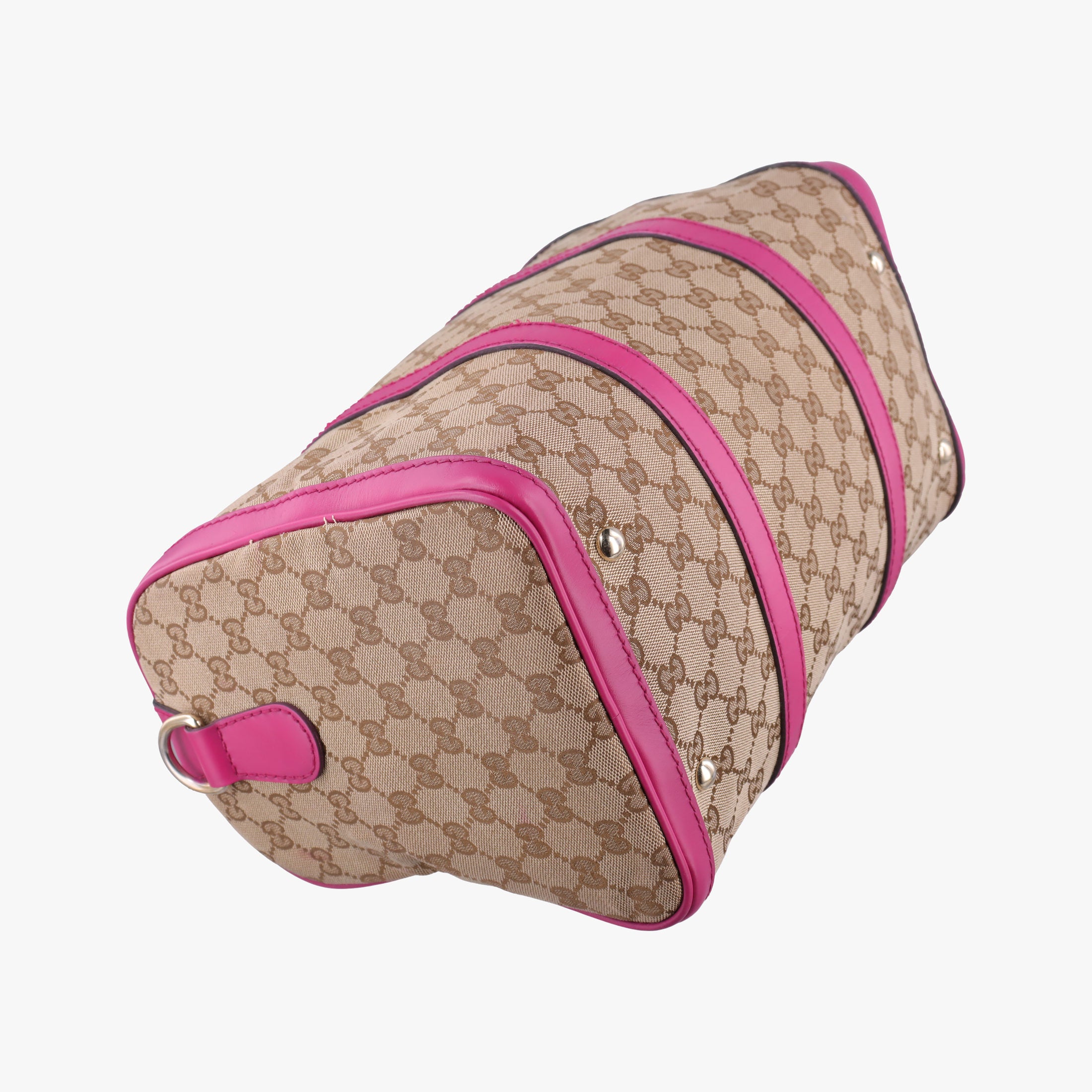 Pre-owned Gucci Sherry Line beige×rose canvas×leather 247205 shoulderbag | stylenewstar
