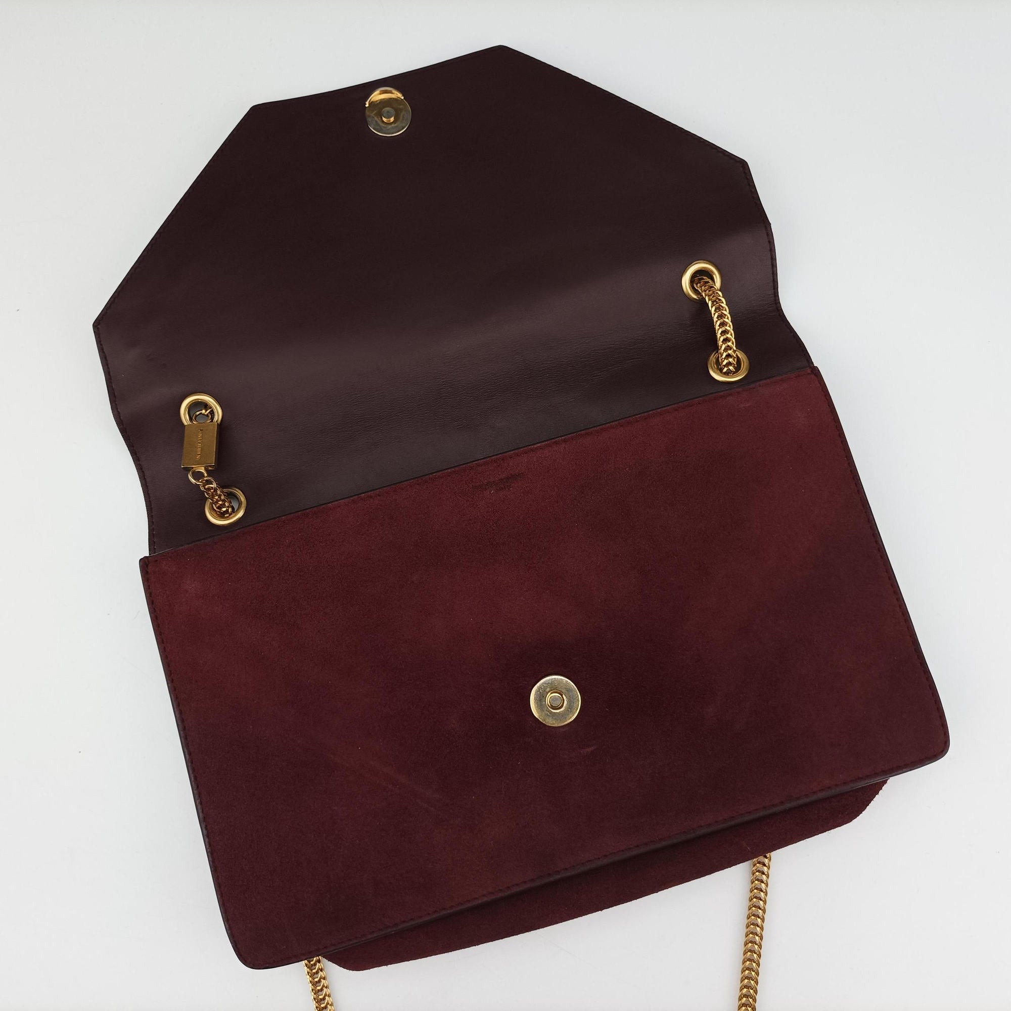Pre-owned Yves Saint Laurent BETTY Burgundy suede×leather 314515 shoulderbag | stylenewstar