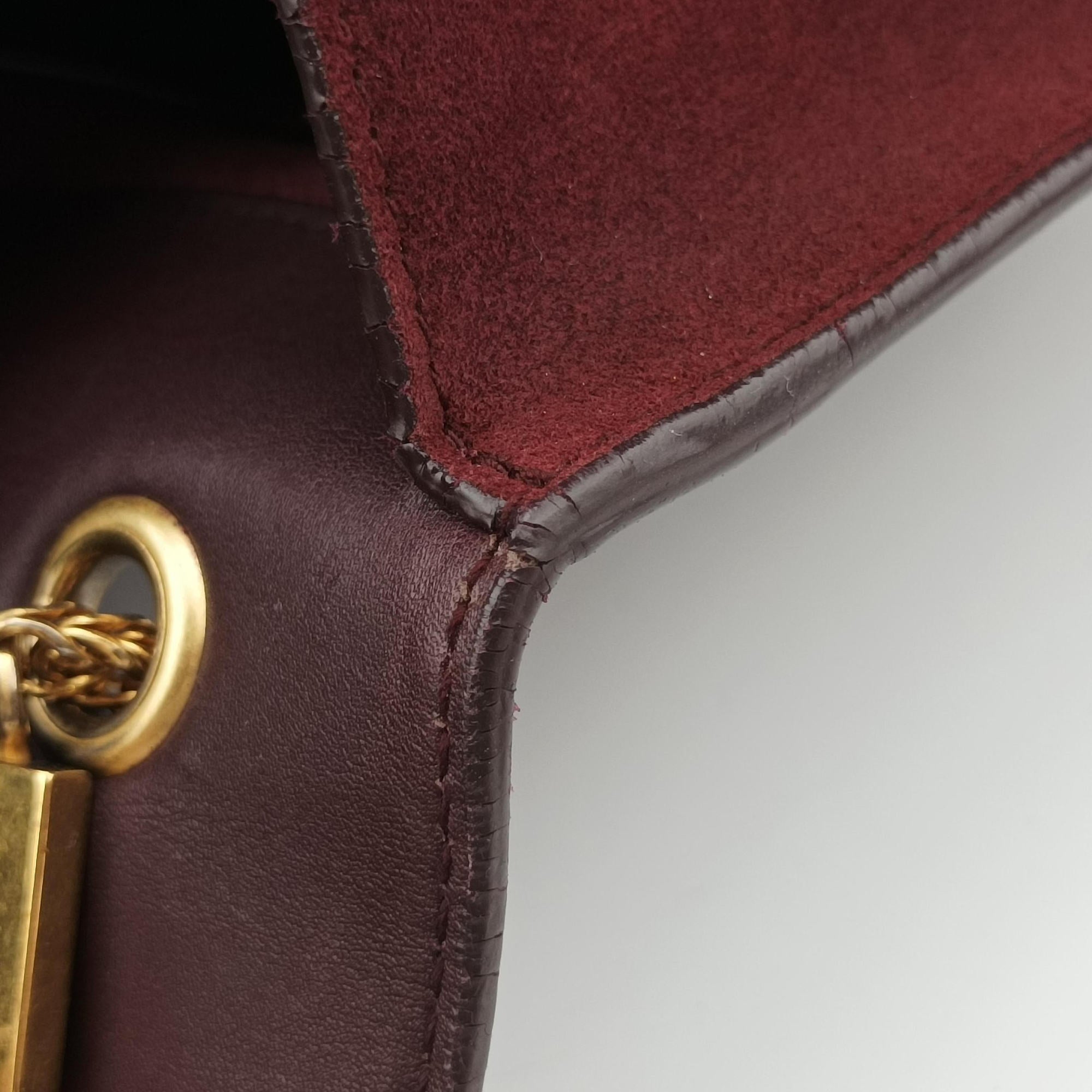 Pre-owned Yves Saint Laurent BETTY Burgundy suede×leather 314515 shoulderbag | stylenewstar