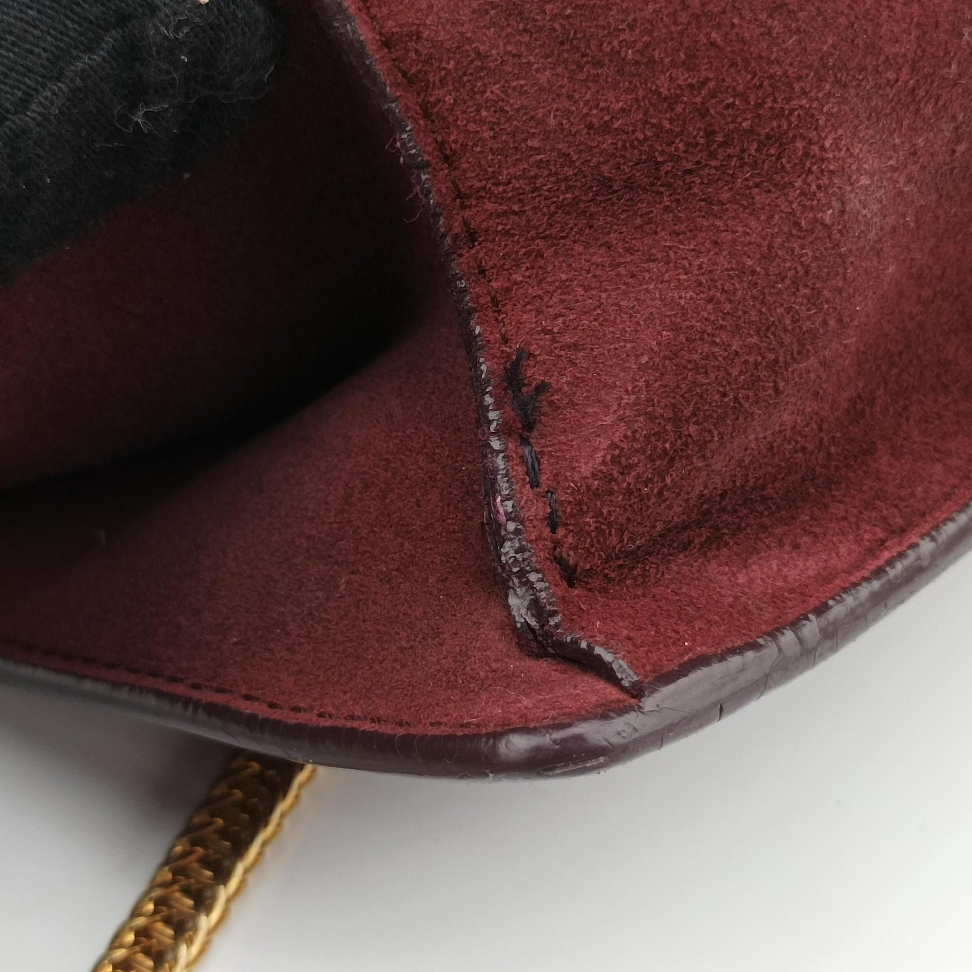 Pre-owned Yves Saint Laurent BETTY Burgundy suede×leather 314515 shoulderbag | stylenewstar