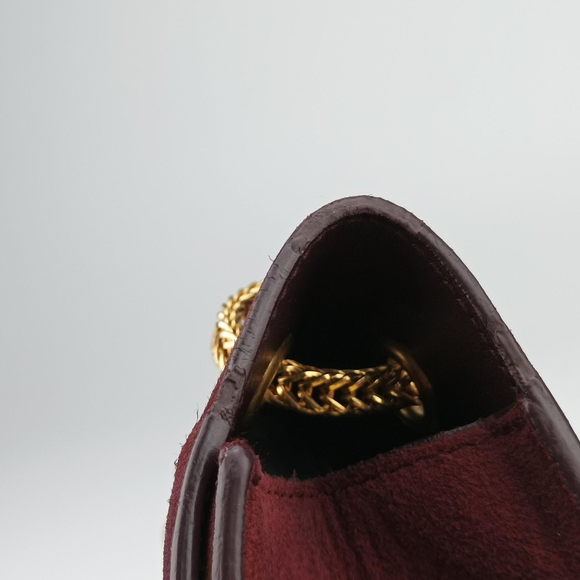 Pre-owned Yves Saint Laurent BETTY Burgundy suede×leather 314515 shoulderbag | stylenewstar