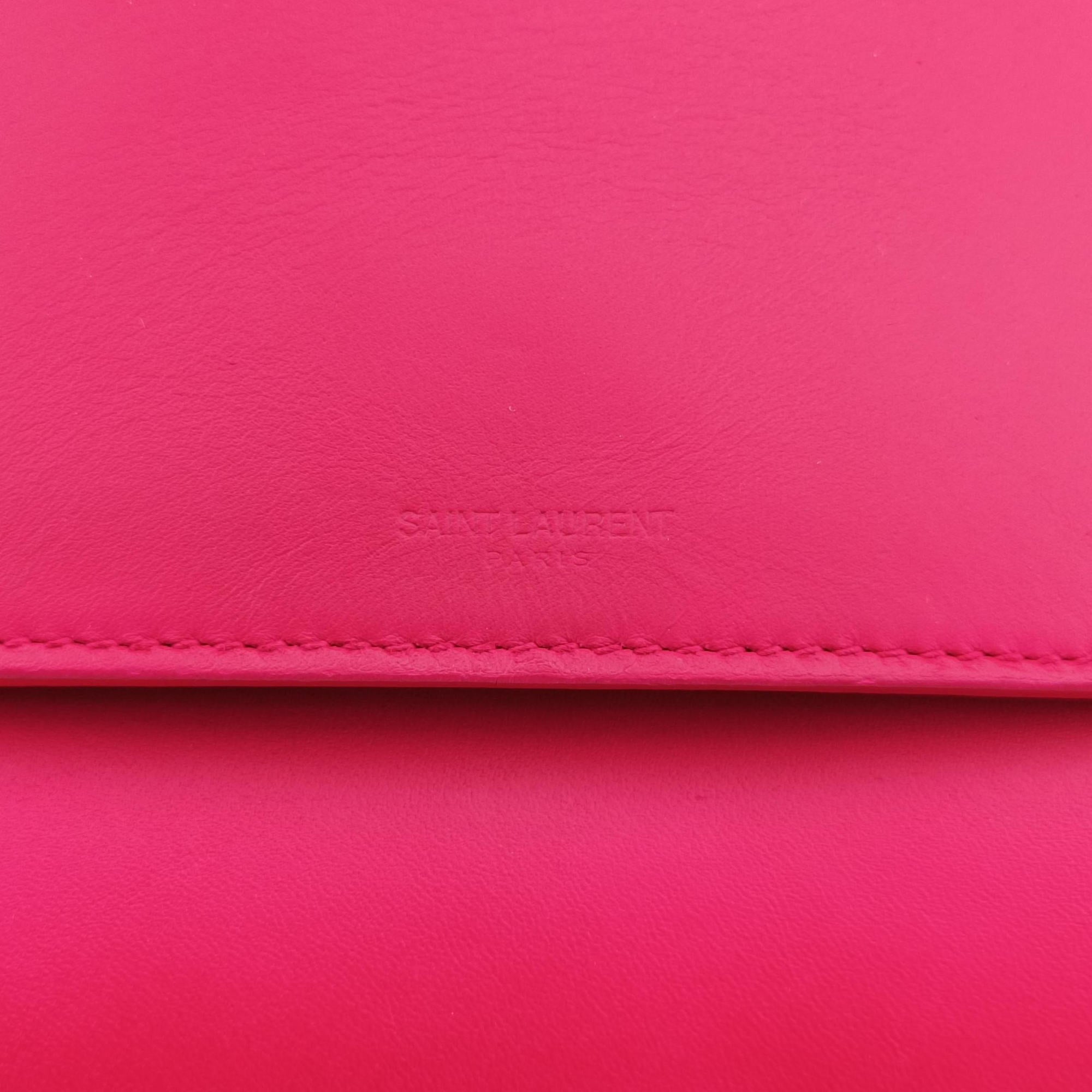 Pre-owned Yves Saint Laurent BETTY Rose Leather 314515 shoulderbag | stylenewstar