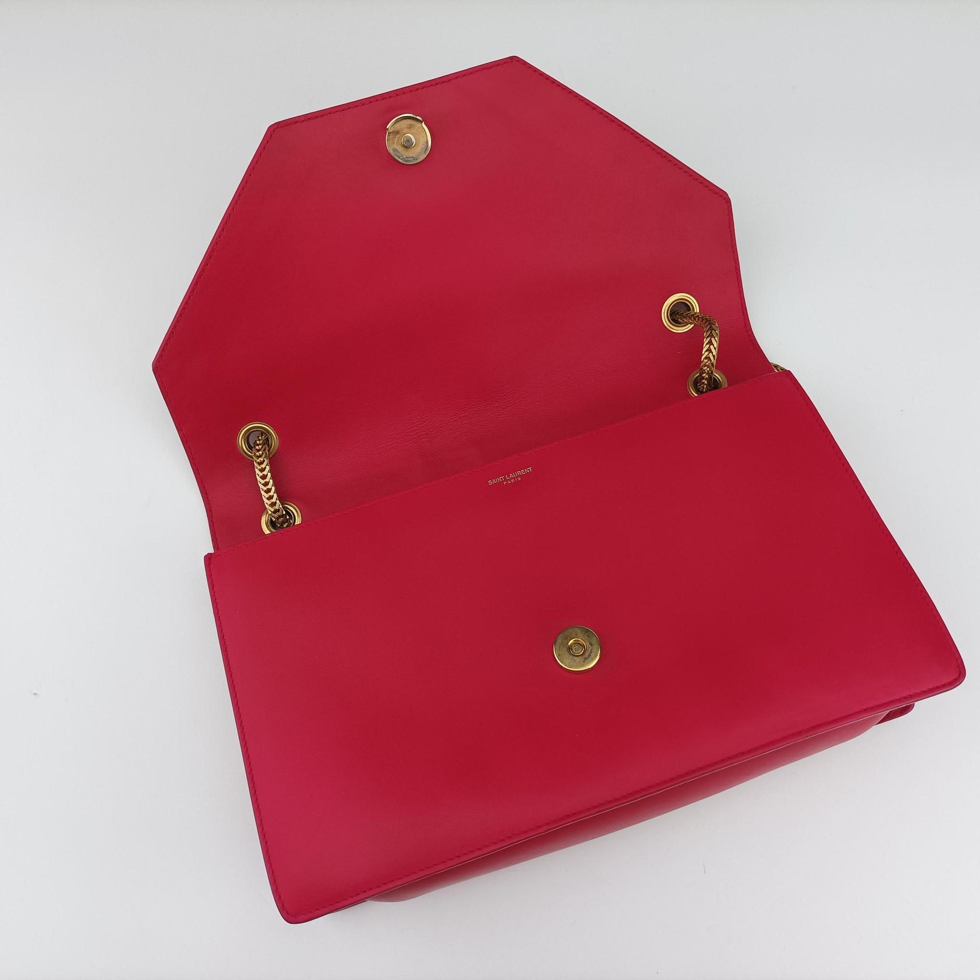 Pre-owned Yves Saint Laurent BETTY Rose Leather 314515 shoulderbag | stylenewstar