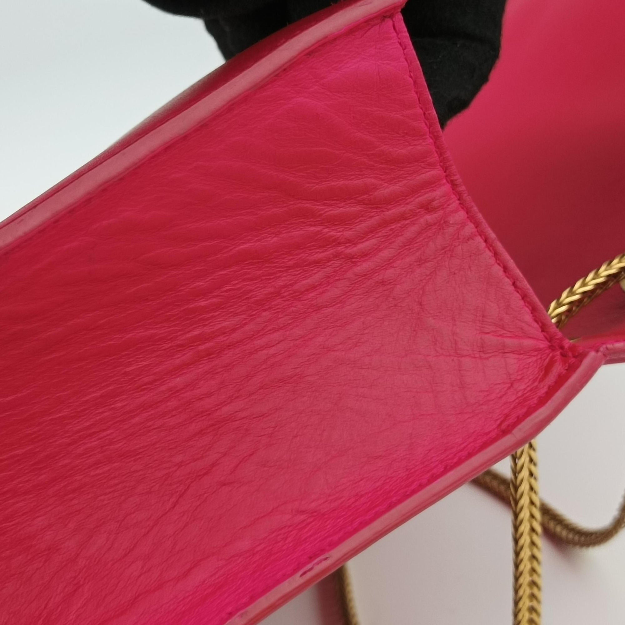 Pre-owned Yves Saint Laurent BETTY Rose Leather 314515 shoulderbag | stylenewstar